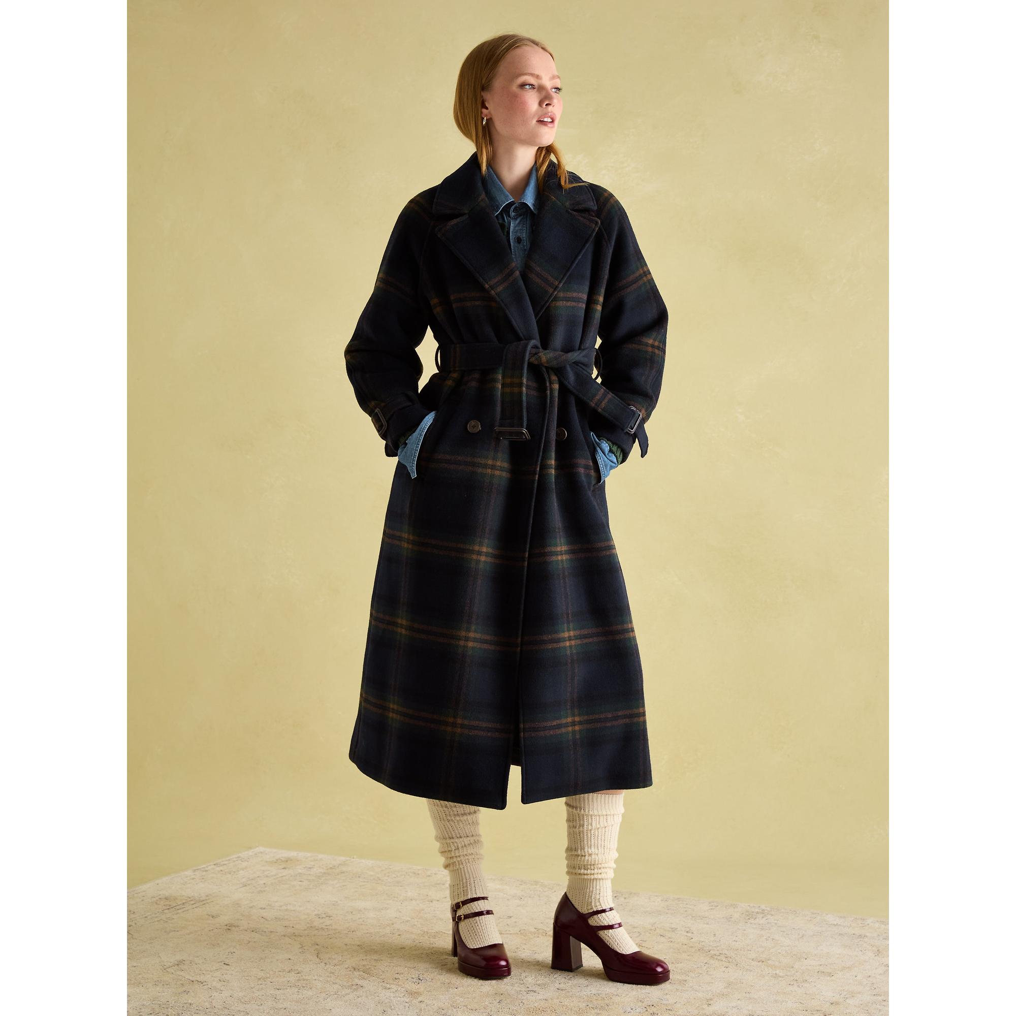 Product image 2 of 9 of Joules Women's Amberly Longline Wool Blend Coat - Navy