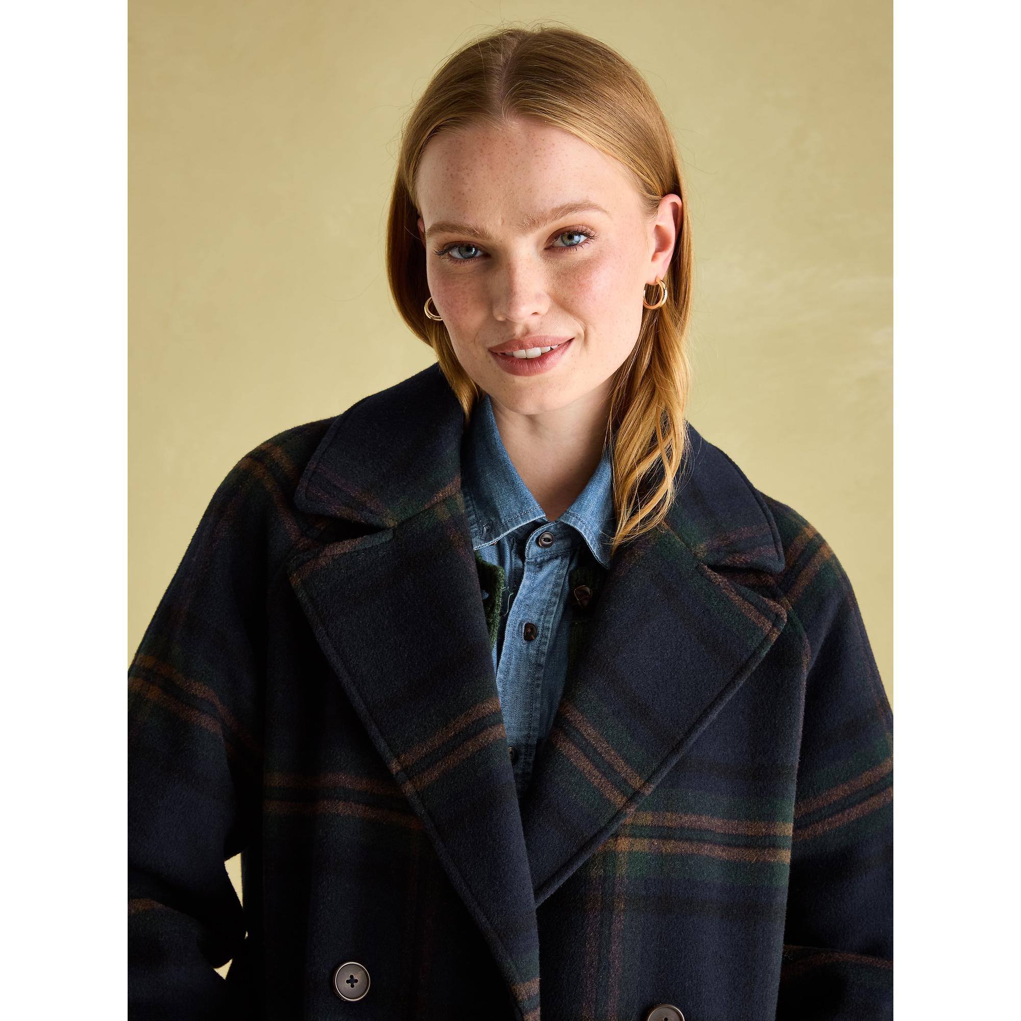 Product image 5 of 9 of Joules Women's Amberly Longline Wool Blend Coat - Navy