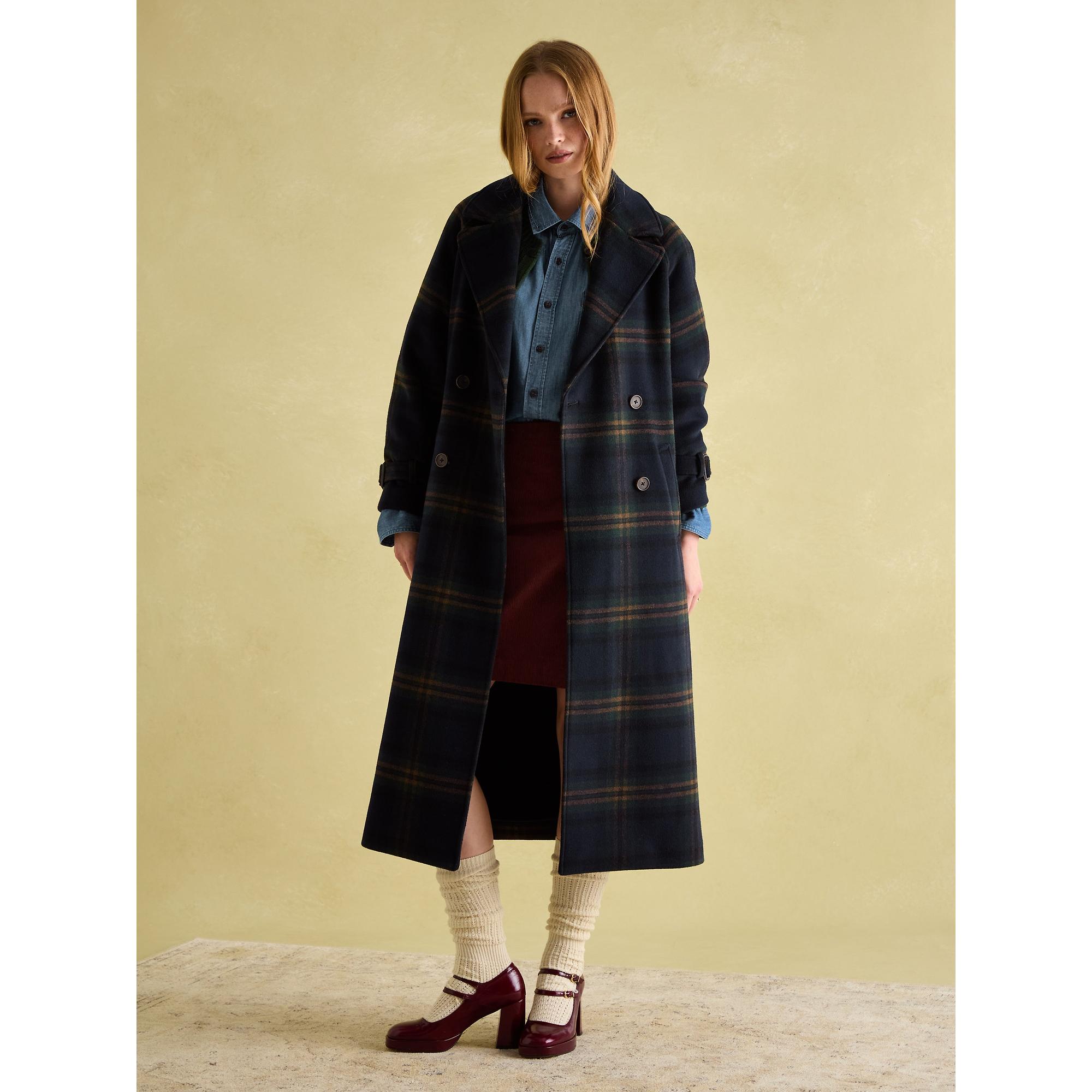Product image 3 of 9 of Joules Women's Amberly Longline Wool Blend Coat - Navy