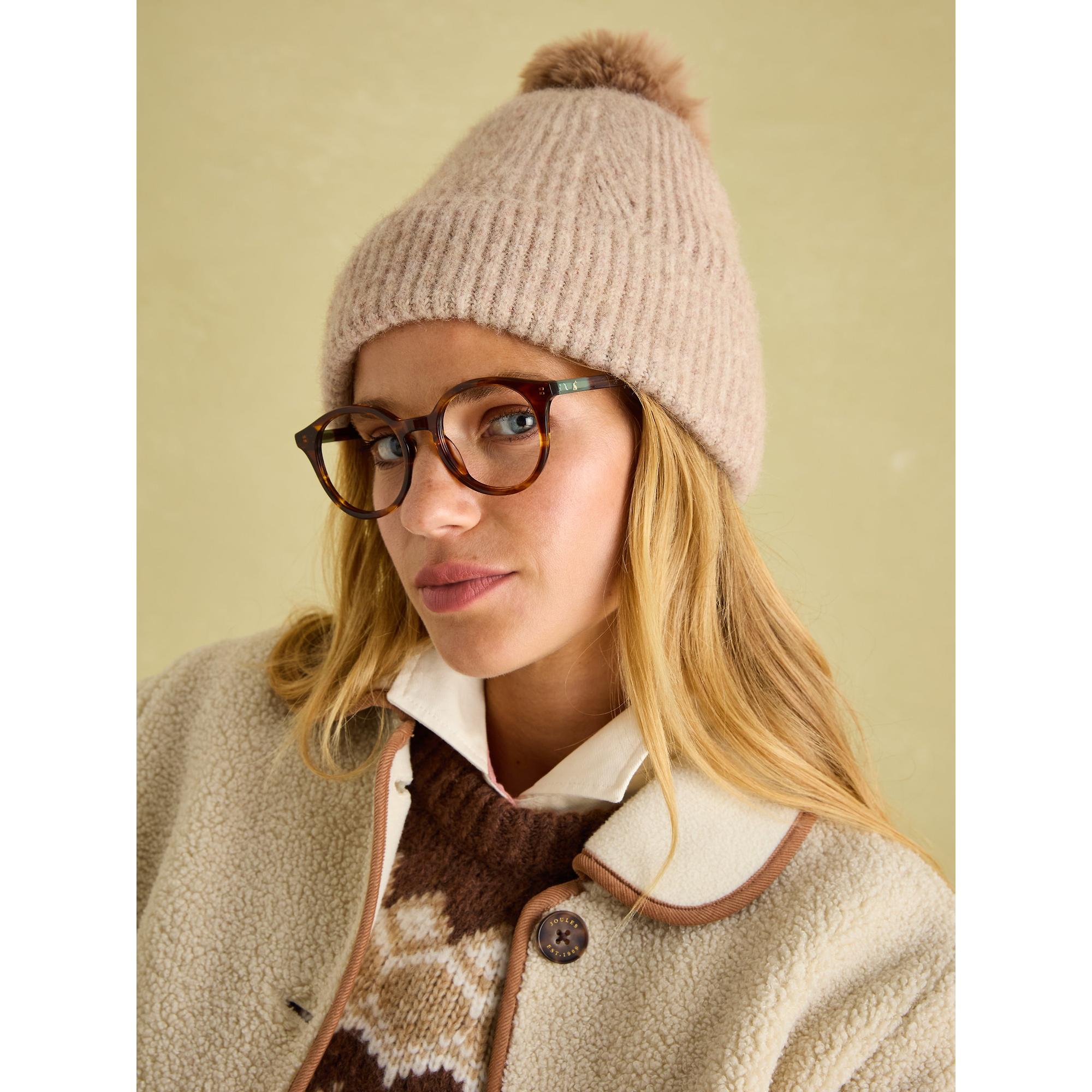Product image 3 of 5 of Joules Women's Effie Knitted Bobble Hat - Camel