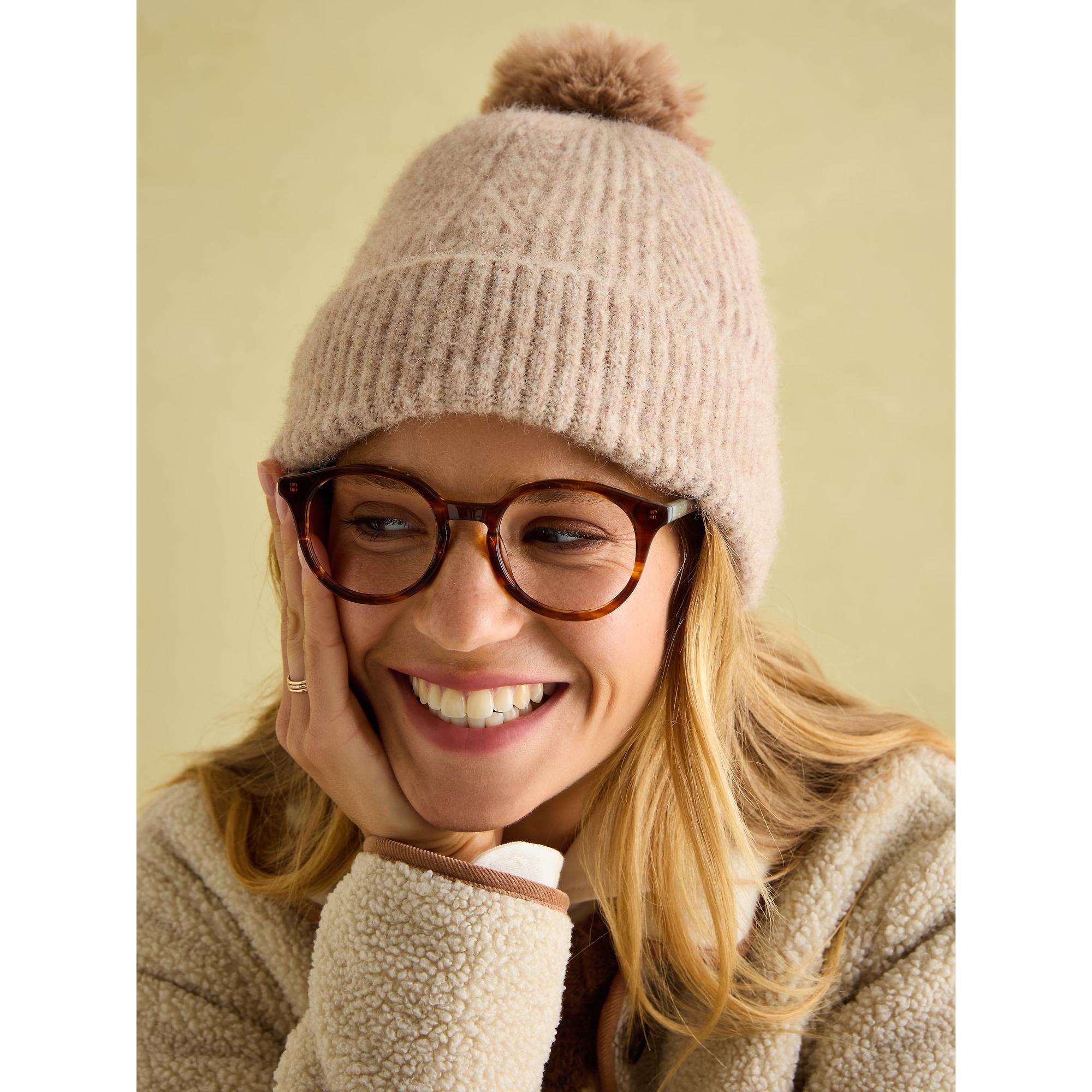 Product image 5 of 5 of Joules Women's Effie Knitted Bobble Hat - Camel