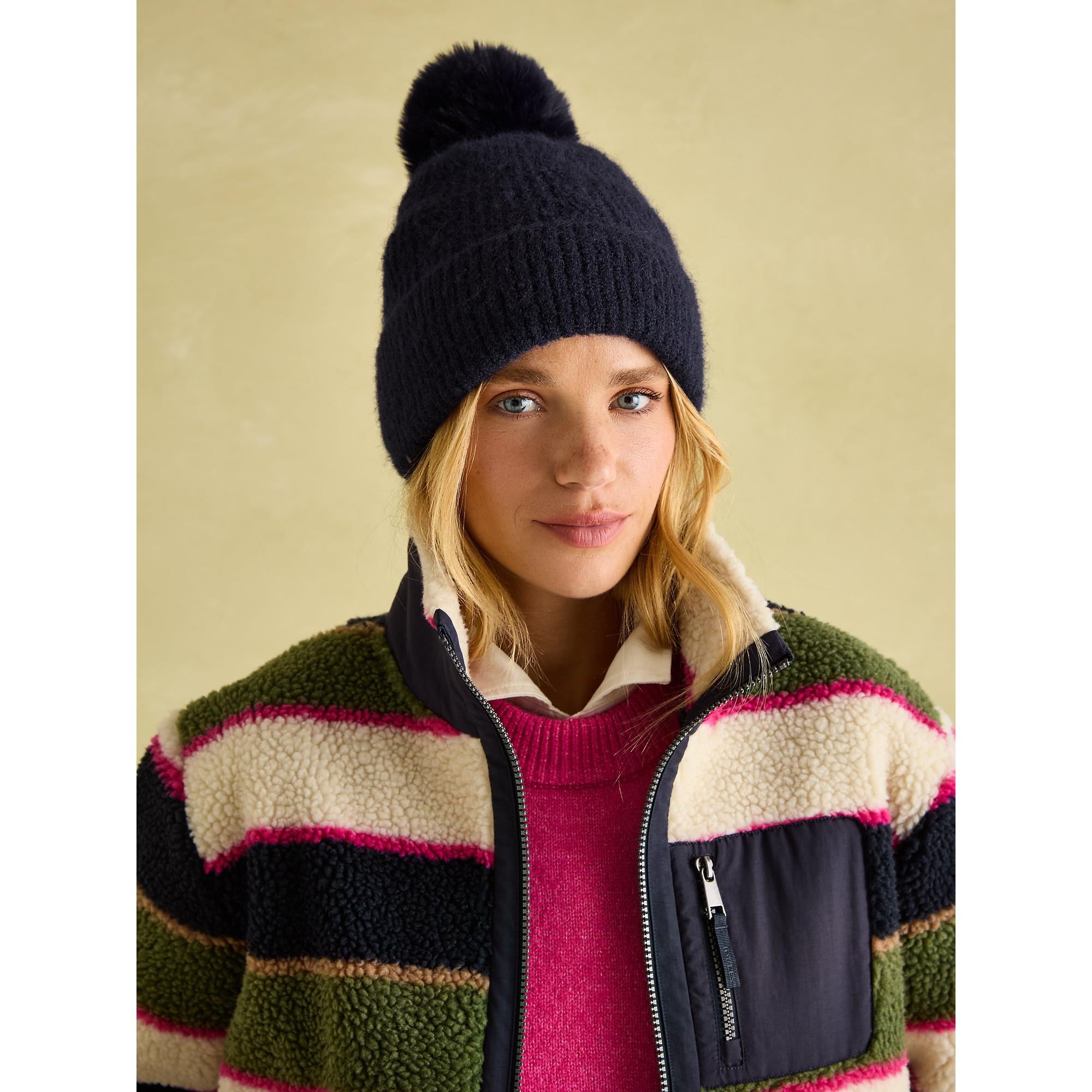 Product image 6 of 6 of Joules Women's Effie Knitted Bobble Hat - Navy