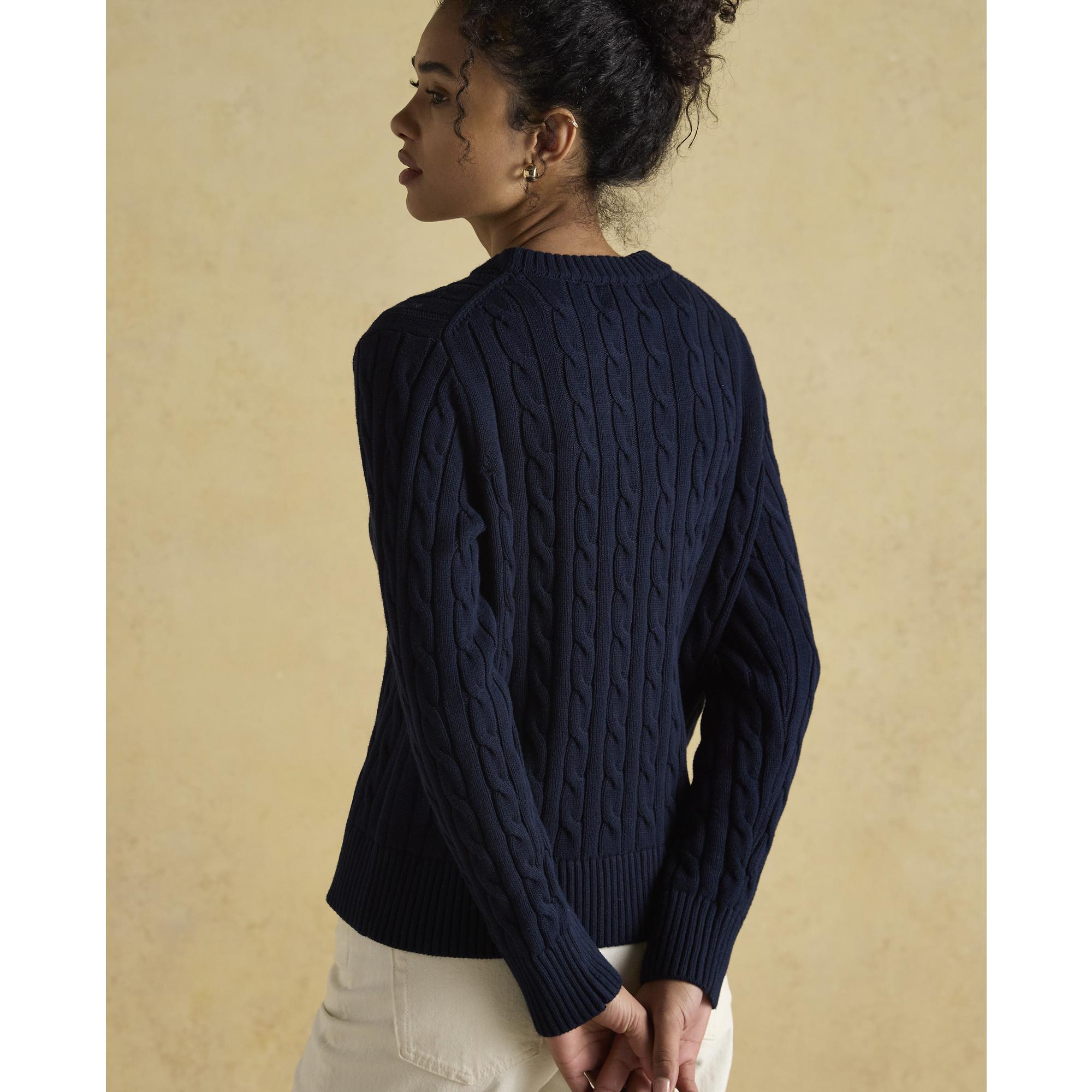 Product image 6 of 6 of Joules Women's Cotton Classic Cable Crew Neck Jumper - Navy