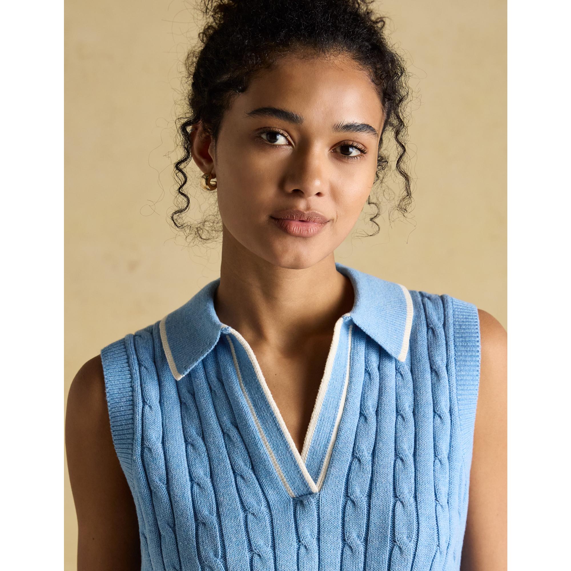 Product image 5 of 6 of Joules Women's Janey Collar Cable Knit Tank - Blue