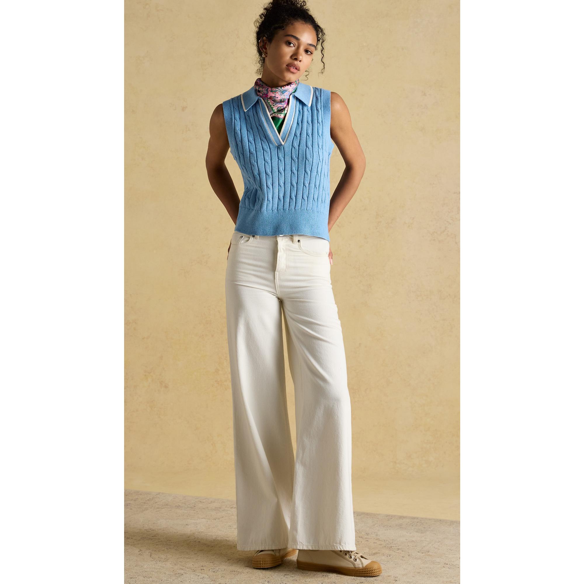 Product image 6 of 6 of Joules Women's Janey Collar Cable Knit Tank - Blue