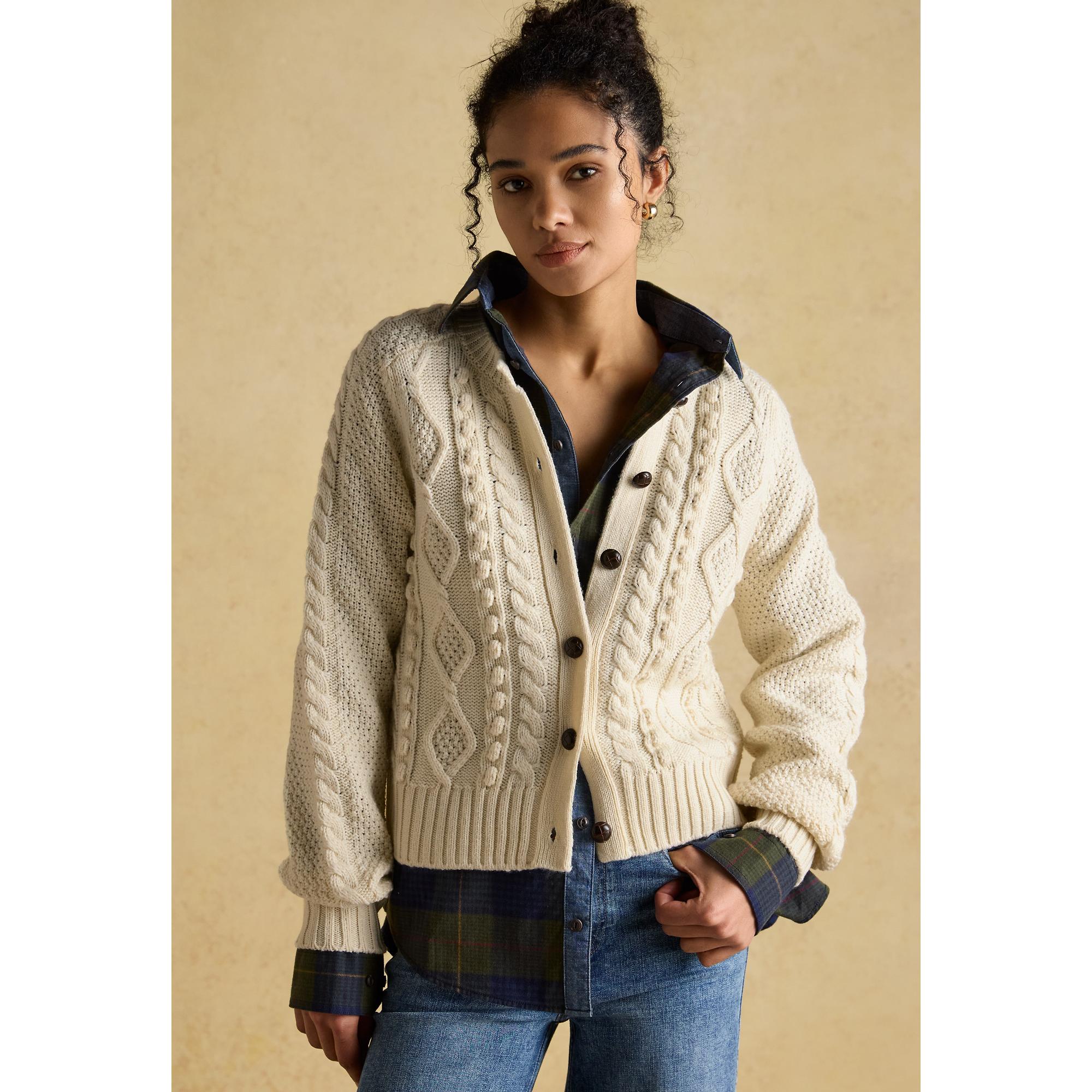 Product image 8 of 9 of Joules Women's Rafferty Cable Knit Cardigan - Cream