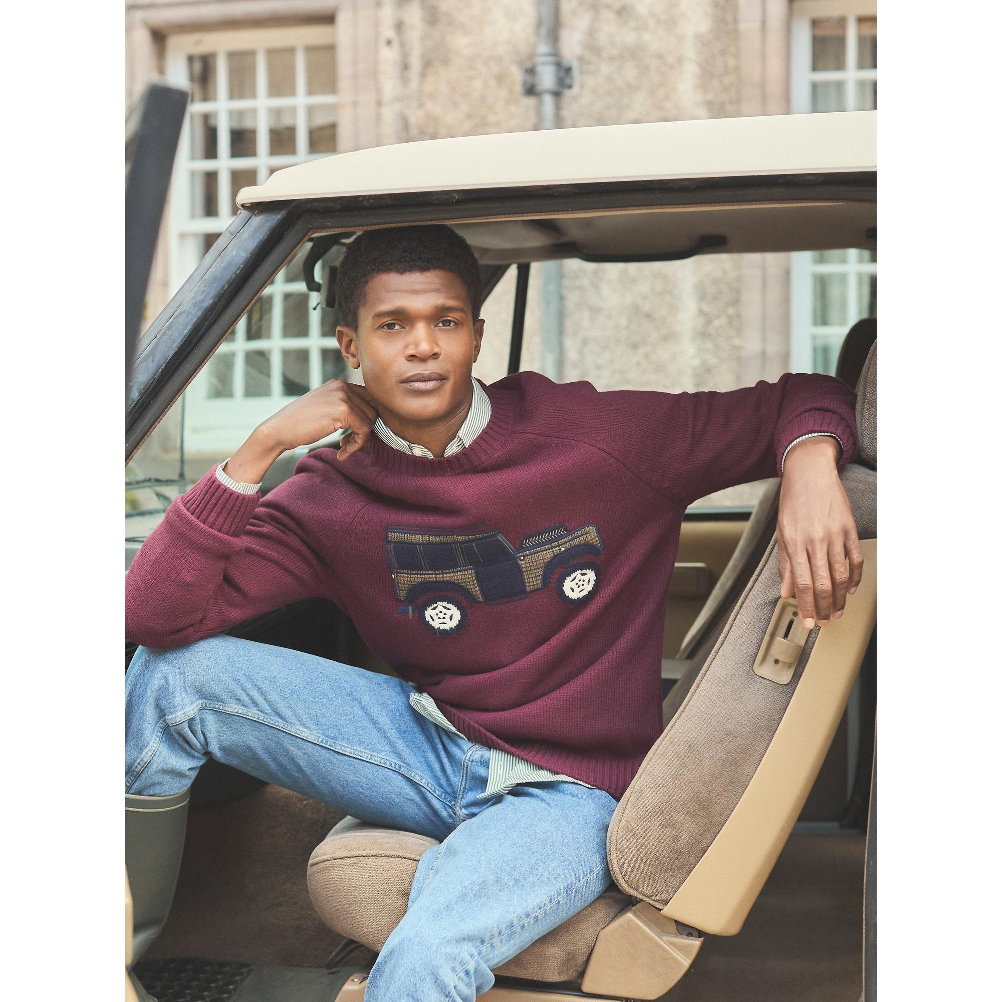 Product image 8 of 8 of Joules Men's 4x4 Intarsia Crew Neck Jumper - Burgundy Red