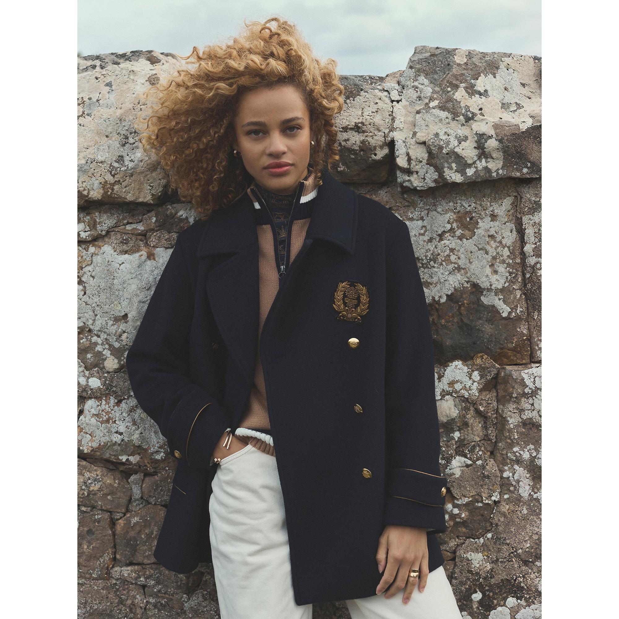 Product image 11 of 12 of Joules Women's Belchamp Wool Blend Peacoat with Beaded Badge - Navy