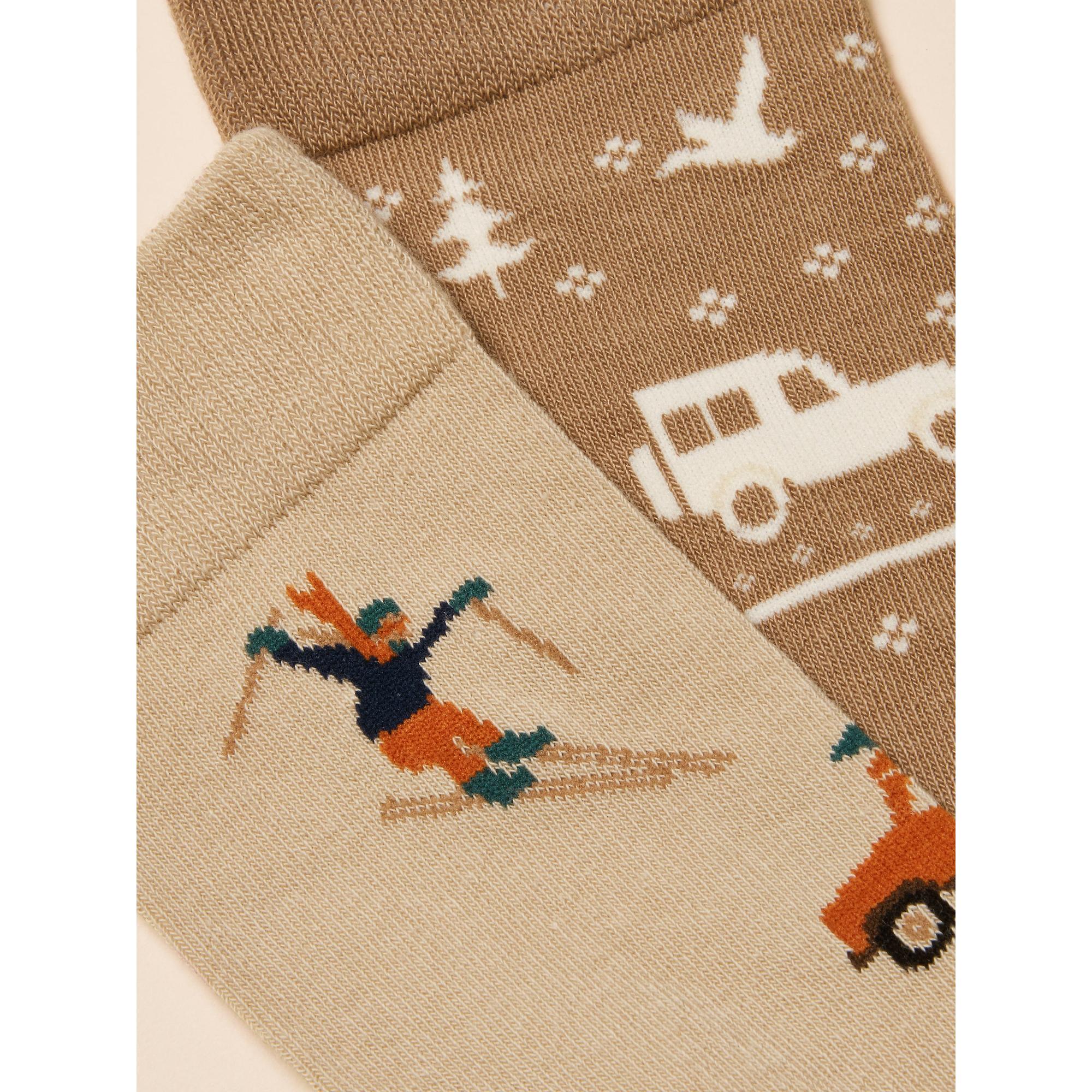Product image 2 of 3 of Joules Men's Kingsbury Socks 2 Pack UK 7-12 - Cream