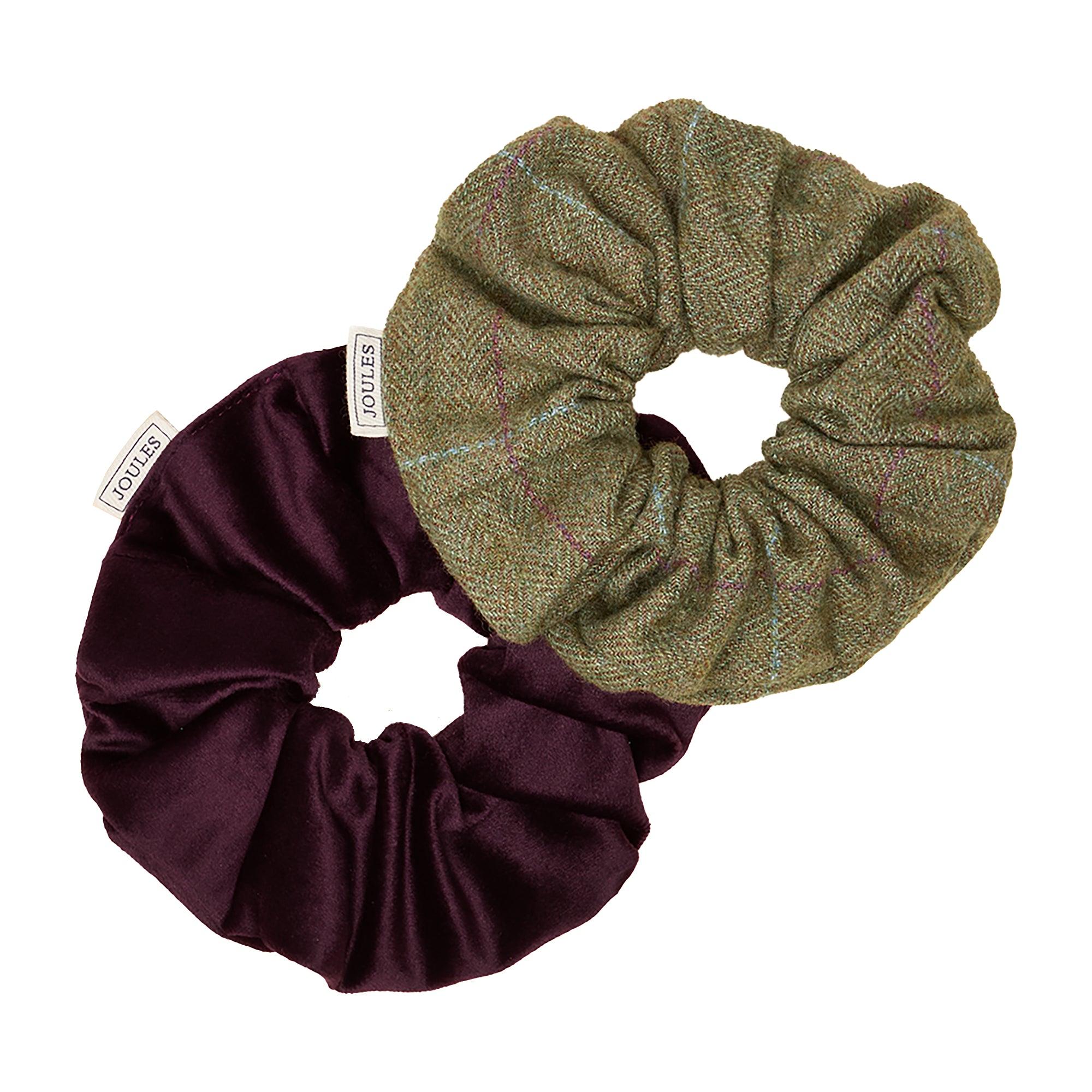 Product image 1 of 3 of Joules Women's Annika Tweed Scrunchie 2 Pack - Green