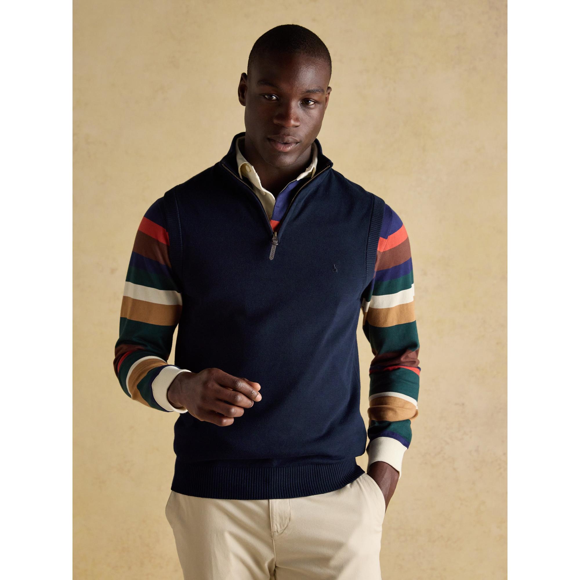 Product image 2 of 8 of Joules Men's Hillside Quarter Zip Knitted Tank Top - Navy