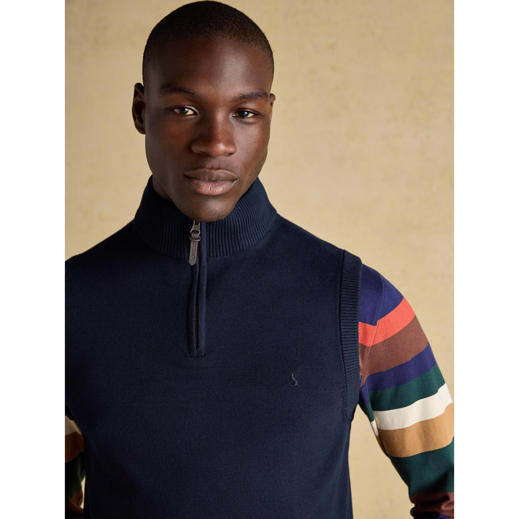 Product image 5 of 8 of Joules Men's Hillside Quarter Zip Knitted Tank Top - Navy