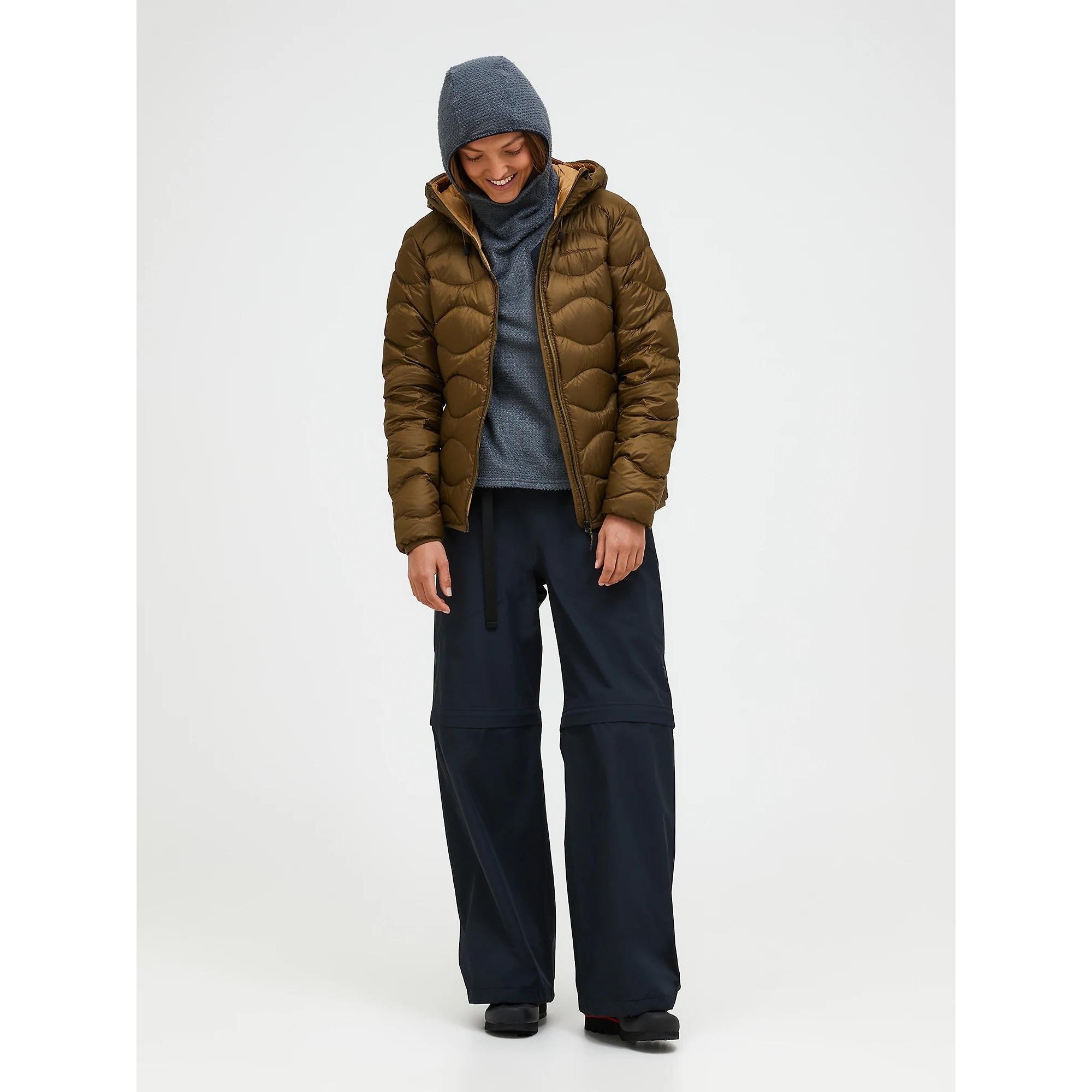 Product image 3 of 9 of Peak Performance Women's Helium Down Hooded Jacket - Meadow Moss/Sierra Sand