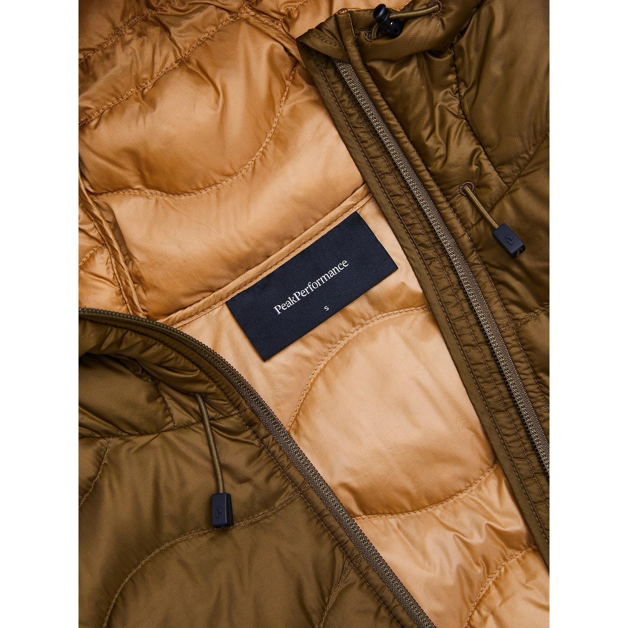 Product image 9 of 9 of Peak Performance Women's Helium Down Hooded Jacket - Meadow Moss/Sierra Sand