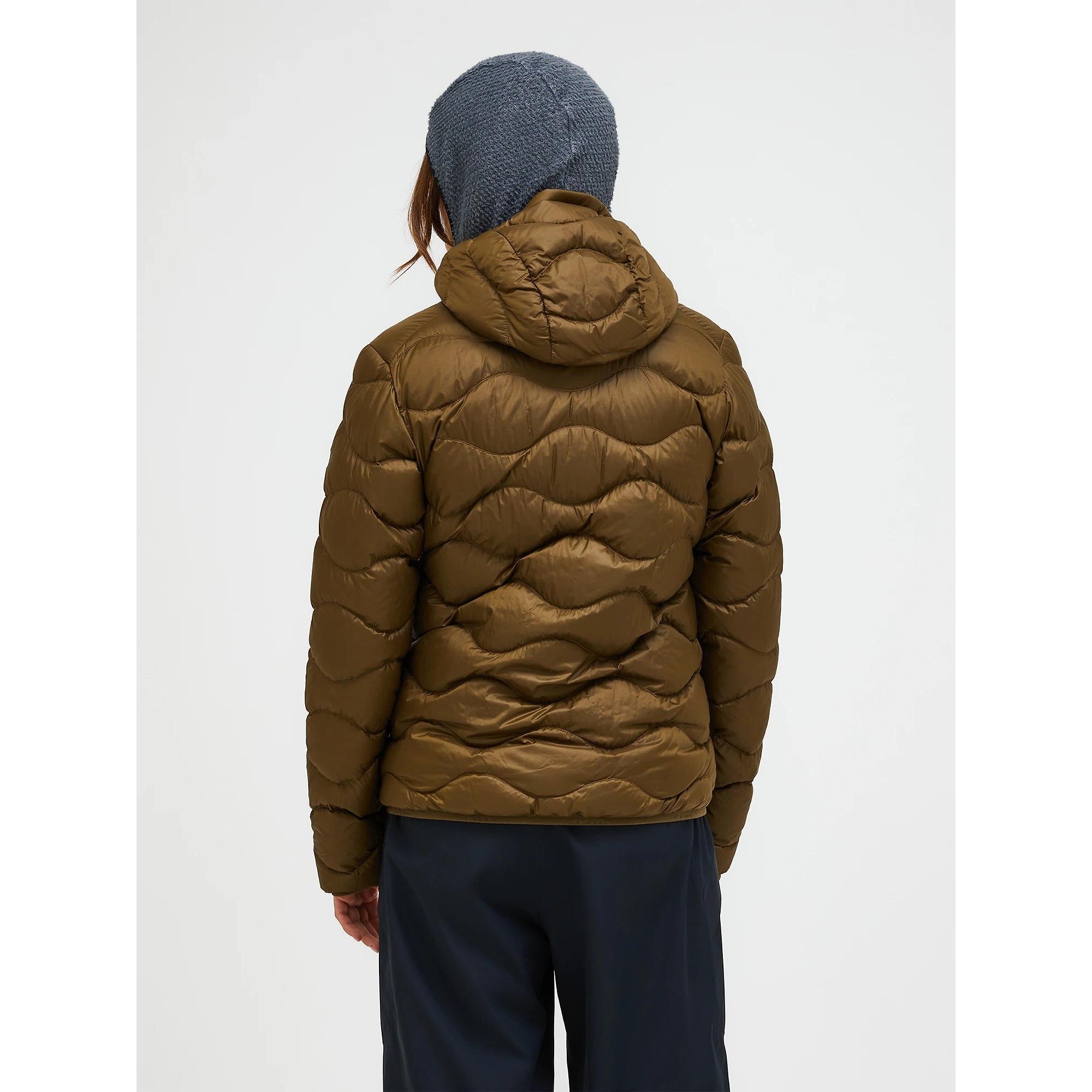 Product image 5 of 9 of Peak Performance Women's Helium Down Hooded Jacket - Meadow Moss/Sierra Sand