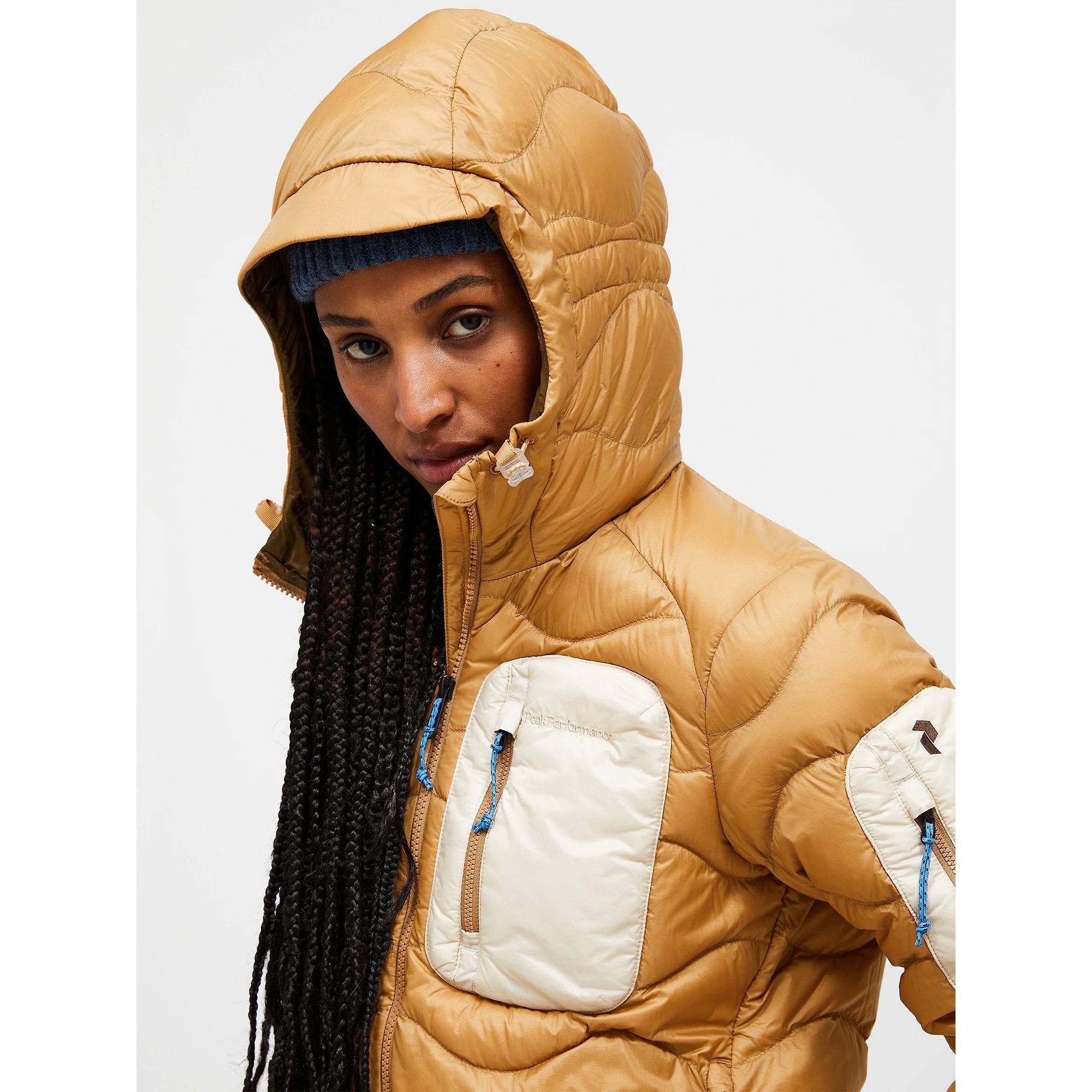 Product image 6 of 11 of Peak Performance Women's Helium Utility Down Hooded Jacket - Sierra Sand/Sand Fog