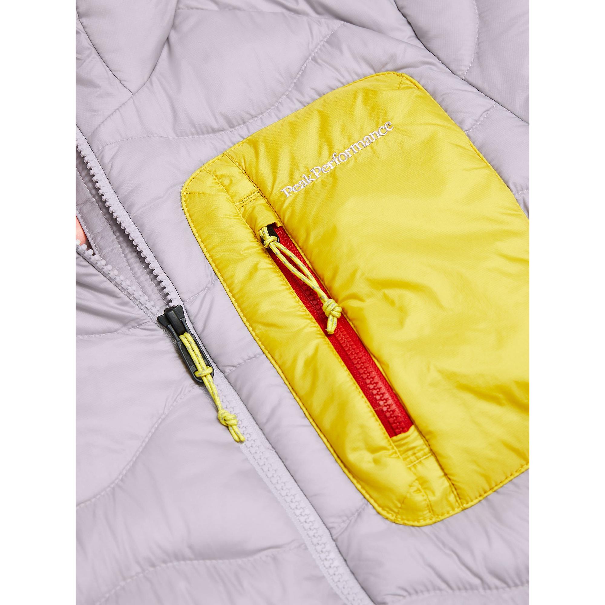 Product image 4 of 4 of Peak Performance Women's Helium Utility Down Hooded Jacket - Misty Lavender/Canary Lime