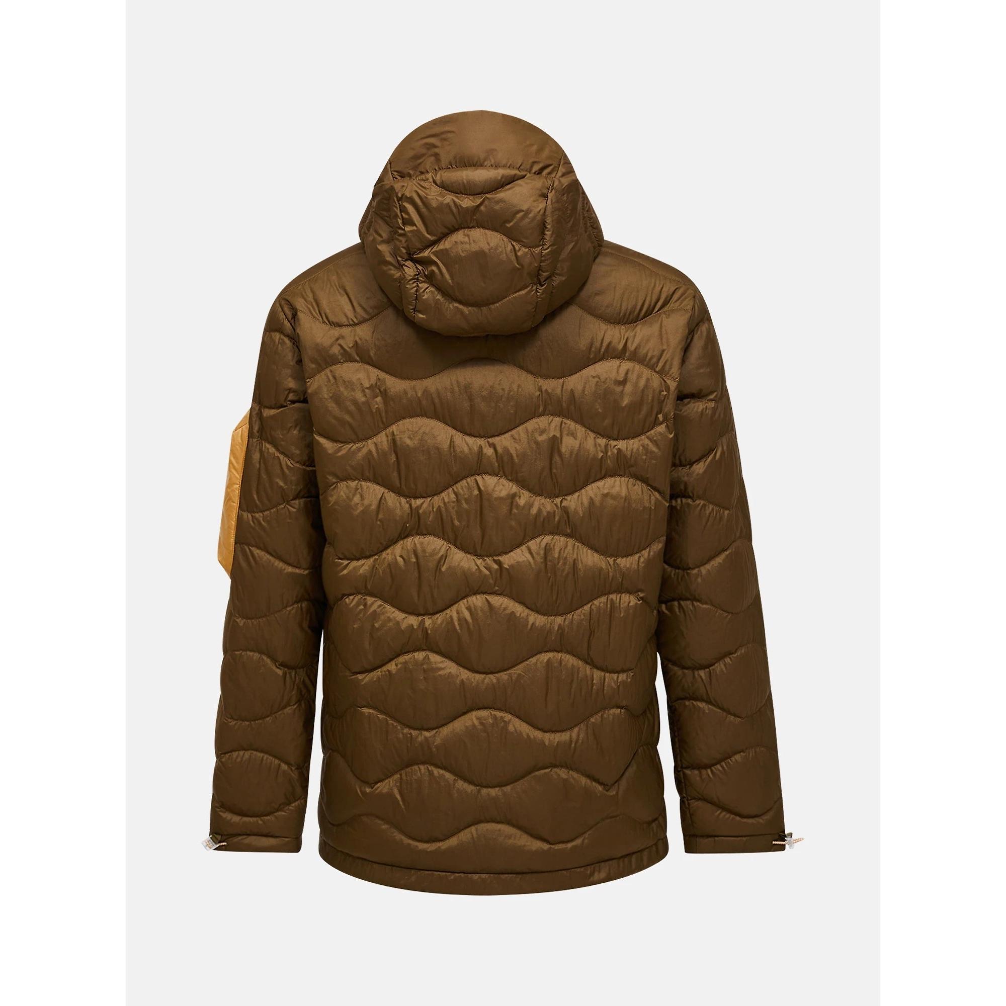 Product image 9 of 10 of Peak Performance Men's Helium Utility Down Hooded Jacket - Meadow Moss / Sierra Sand