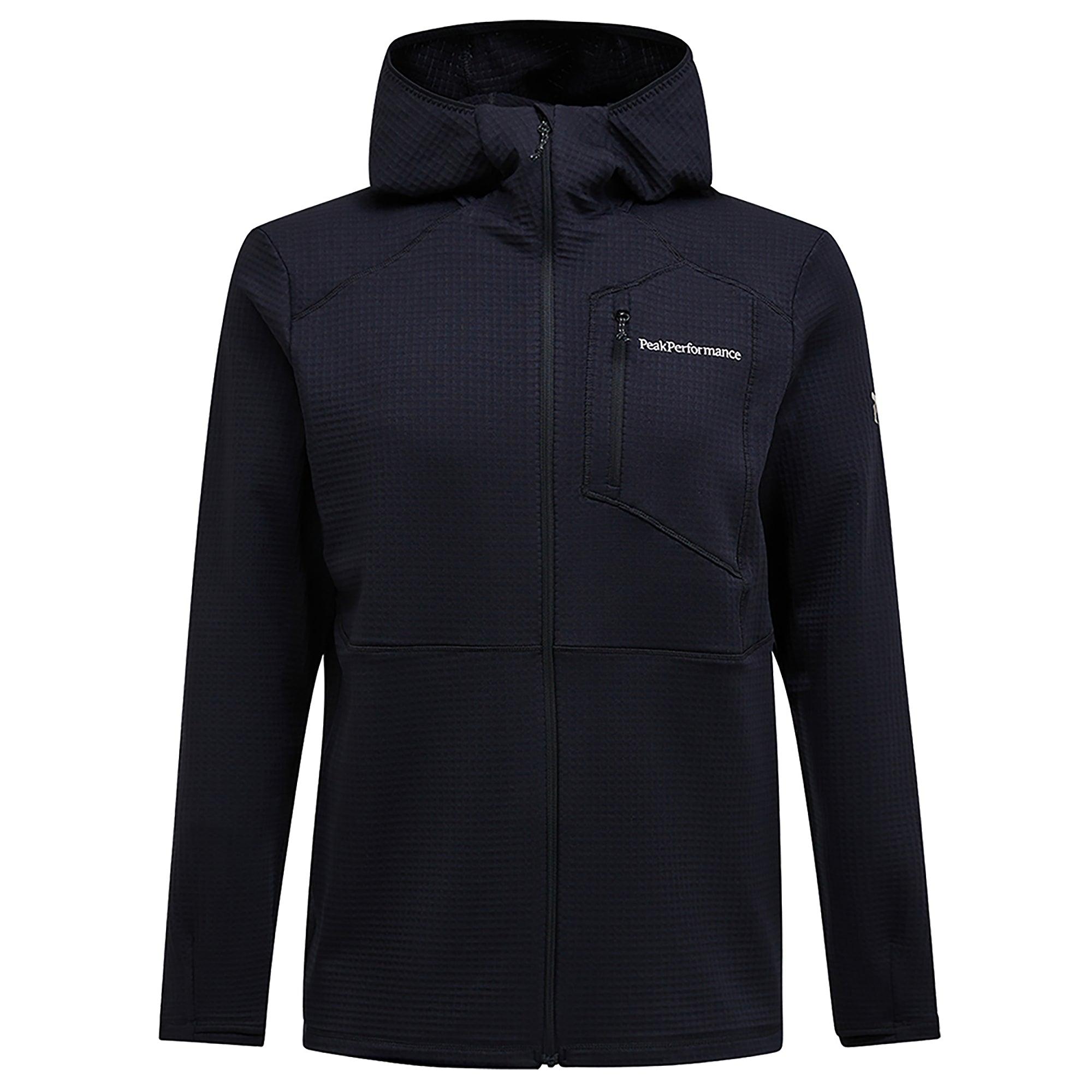 Product image 1 of 4 of Peak Performance Men's Trail Polartec Power Grid Zip Hood Fleece - Black