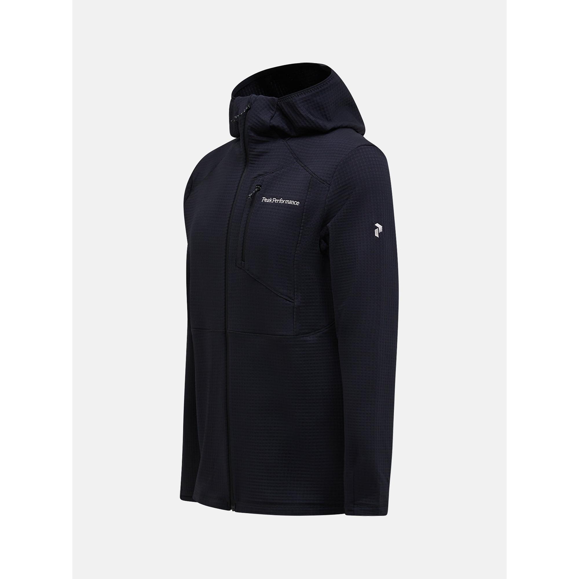 Product image 4 of 4 of Peak Performance Men's Trail Polartec Power Grid Zip Hood Fleece - Black