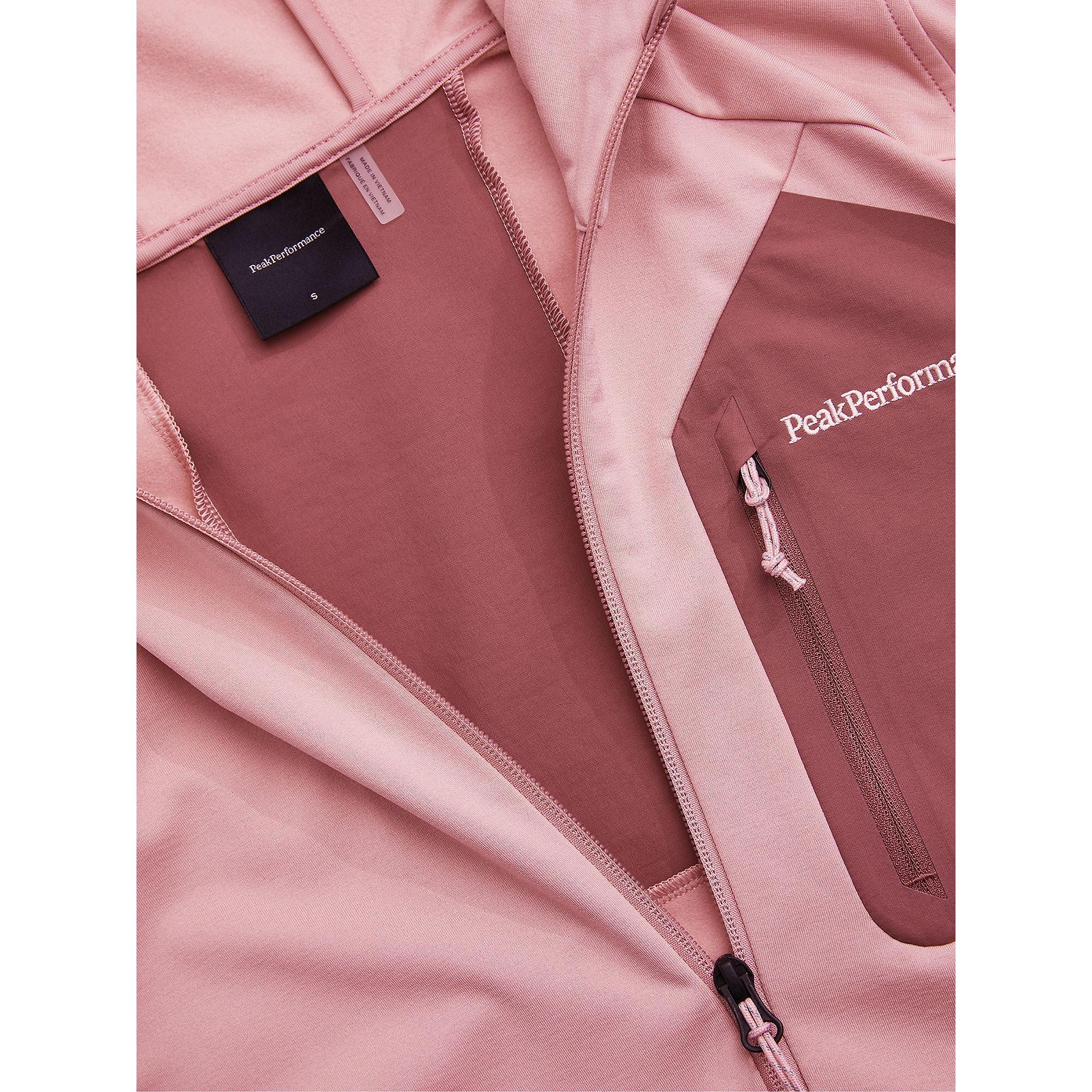 Product image 4 of 4 of Peak Performance Women's Utility Light Zip Hood Fleece - Warm Blush/ Wild Rouge