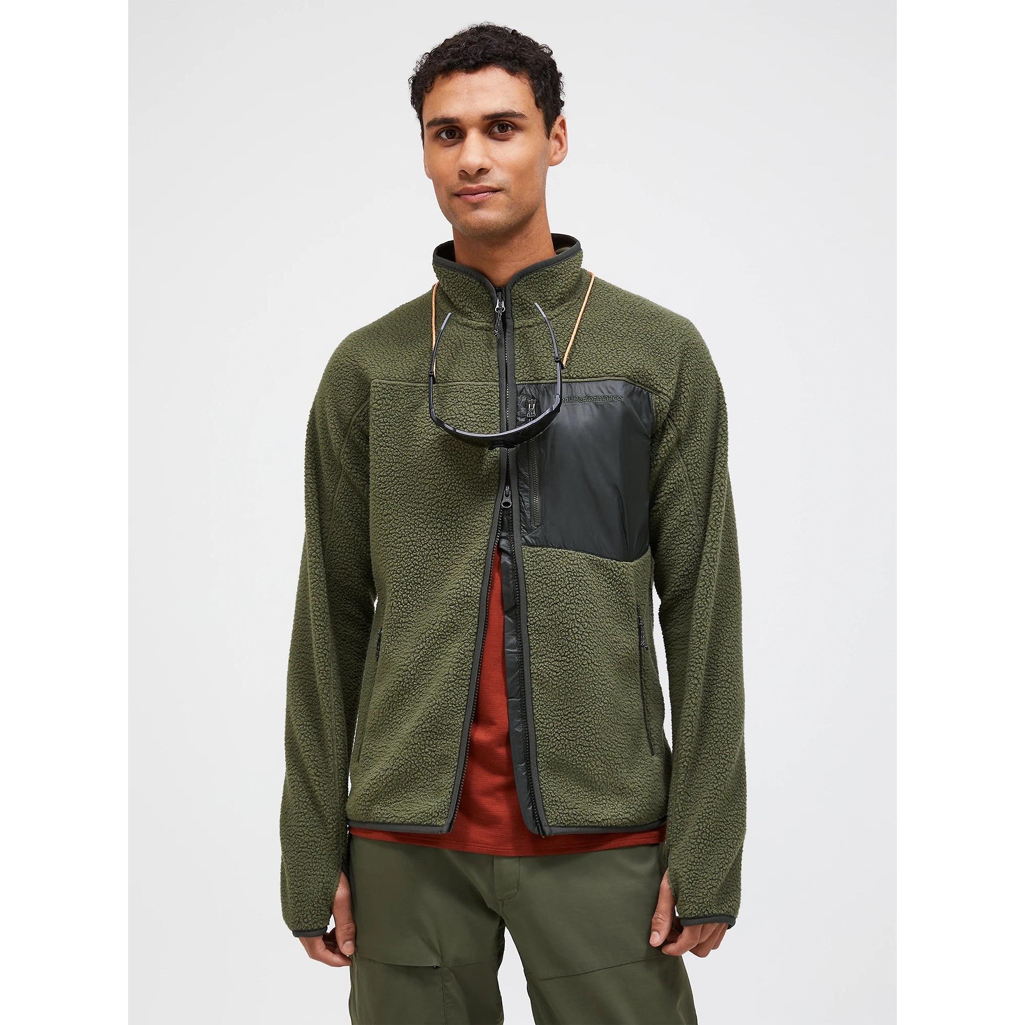 Product image 2 of 9 of Peak Performance Men's Pile Zip Jacket - Pine Needle