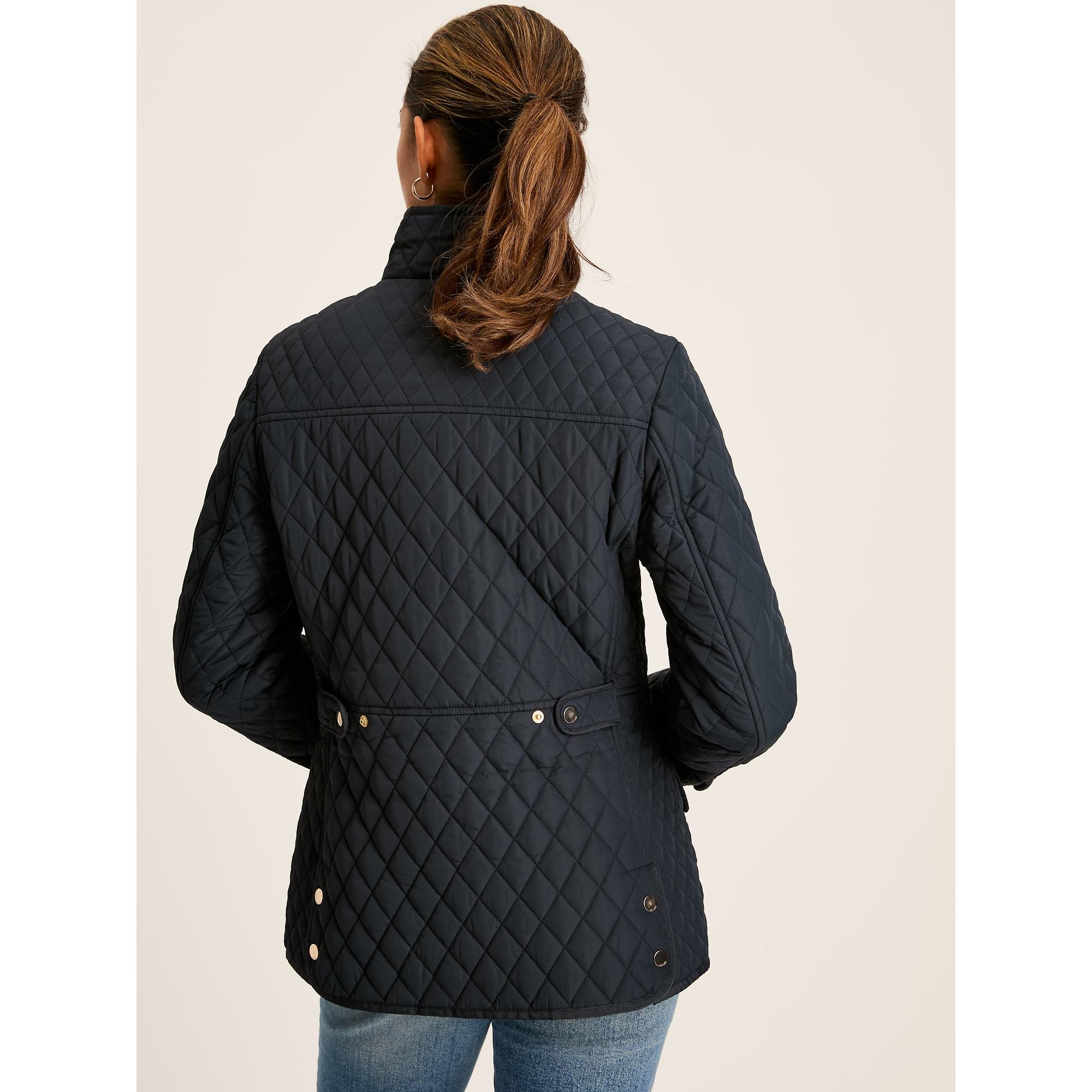 Product image 5 of 7 of Joules Women's Allendale Showerproof Diamond Quilted Coat - Navy Blue