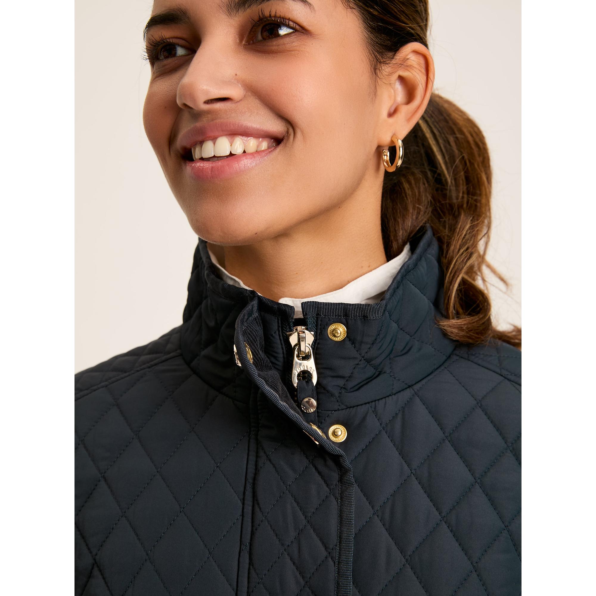 Product image 6 of 7 of Joules Women's Allendale Showerproof Diamond Quilted Coat - Navy Blue