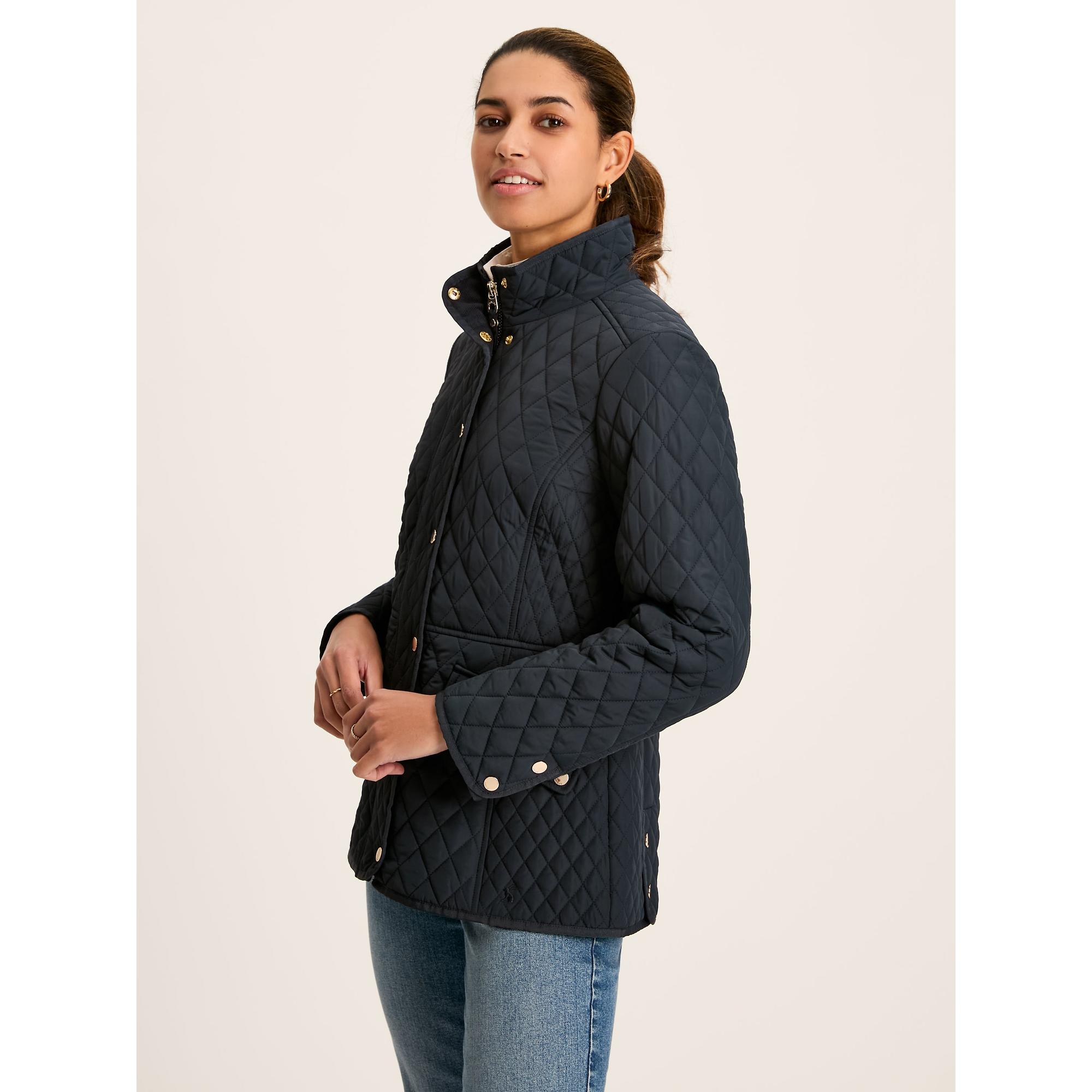 Product image 4 of 7 of Joules Women's Allendale Showerproof Diamond Quilted Coat - Navy Blue