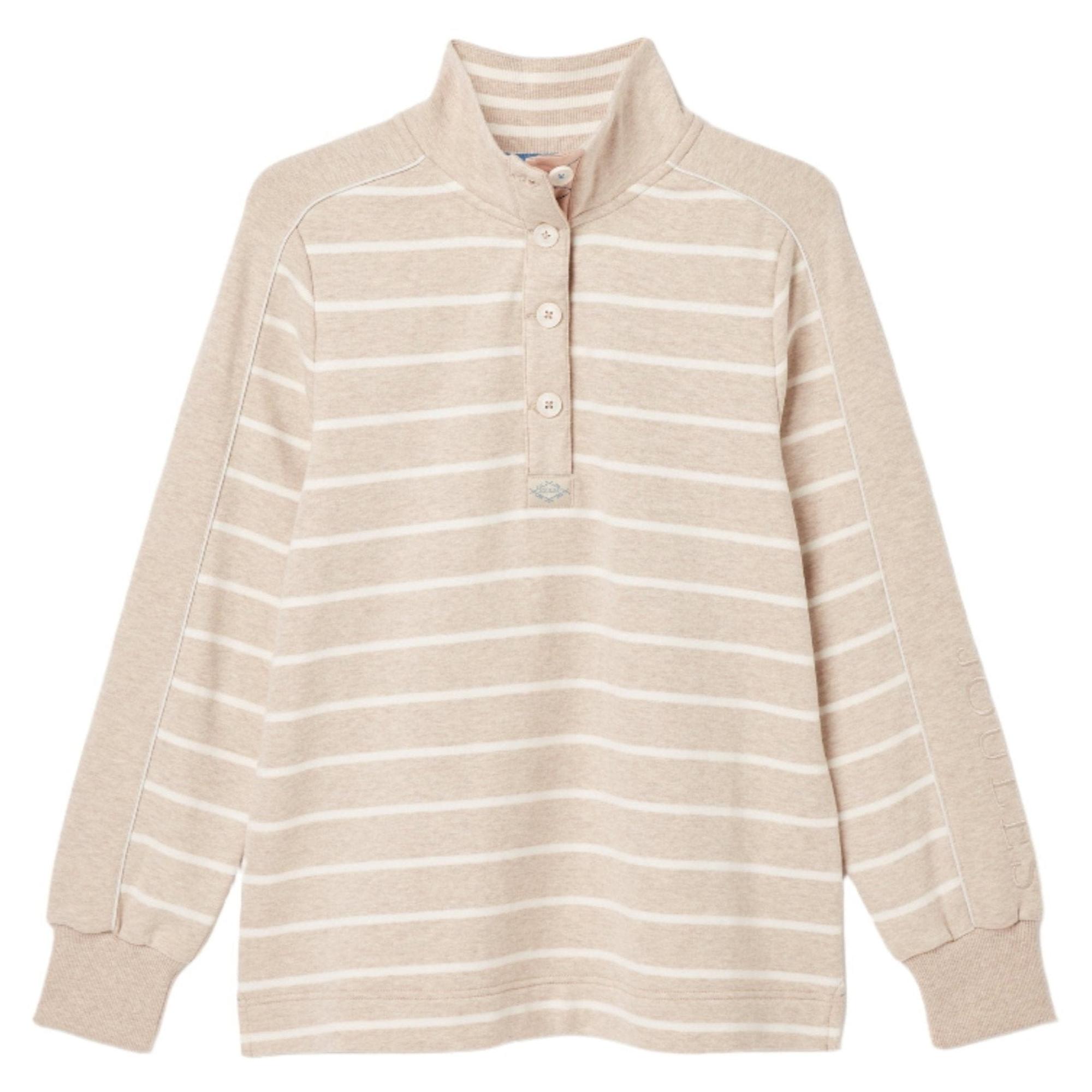 Product image 1 of 8 of Joules Women's Southwold Button Down Striped Sweatshirt - Oatmarl