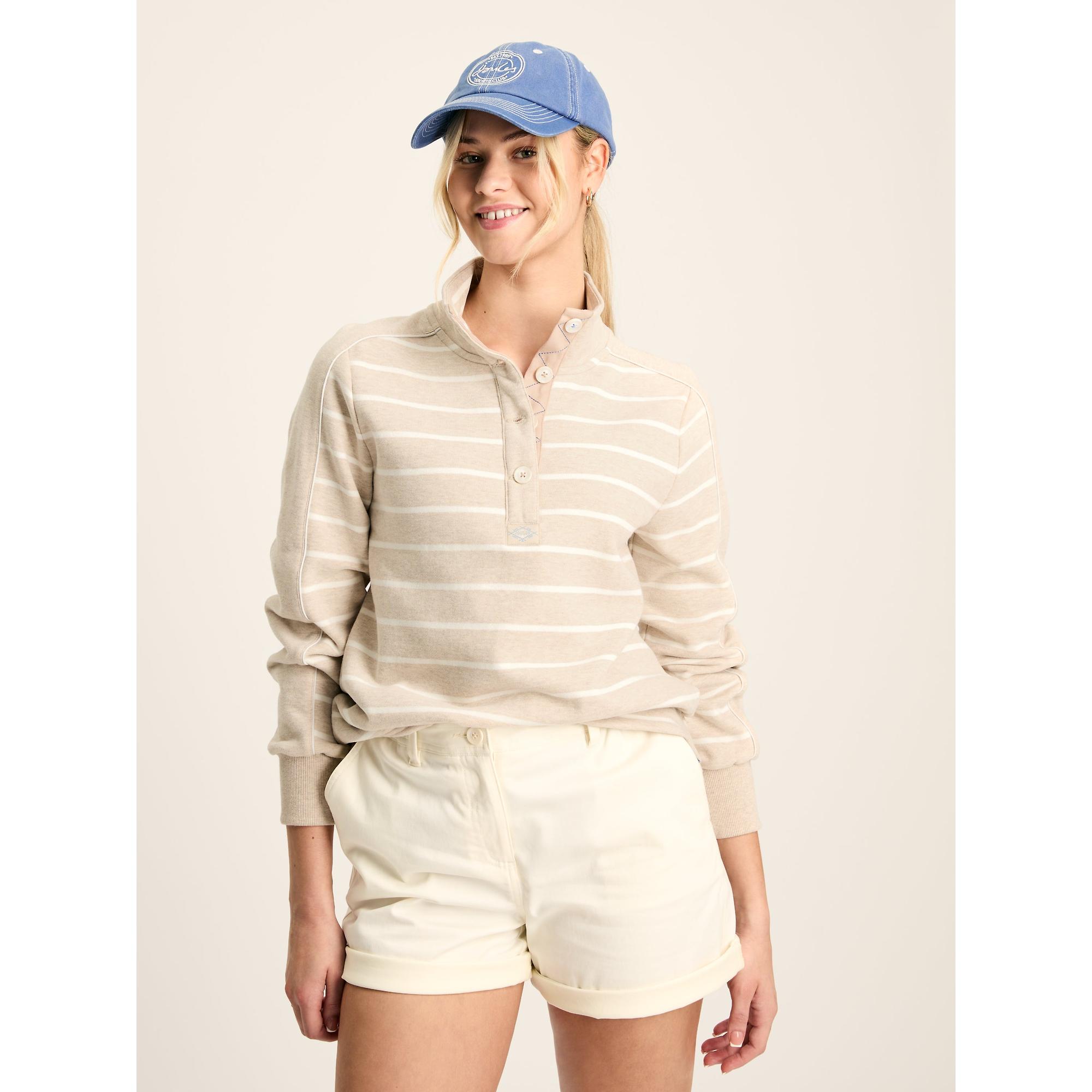 Product image 3 of 8 of Joules Women's Southwold Button Down Striped Sweatshirt - Oatmarl