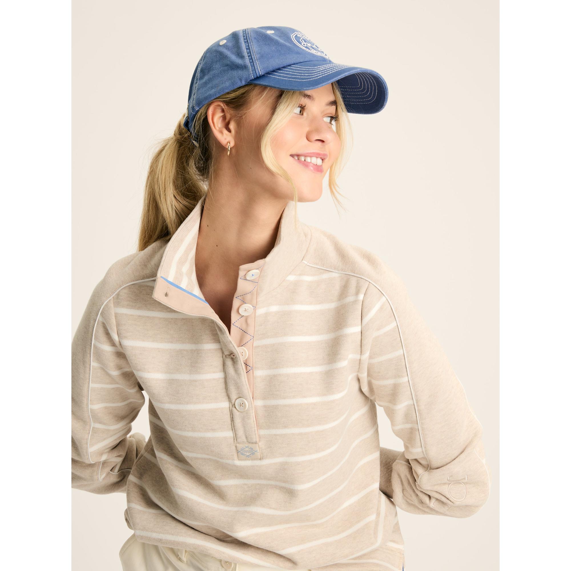 Product image 6 of 8 of Joules Women's Southwold button Down Striped Sweatshirt - Oatmarl