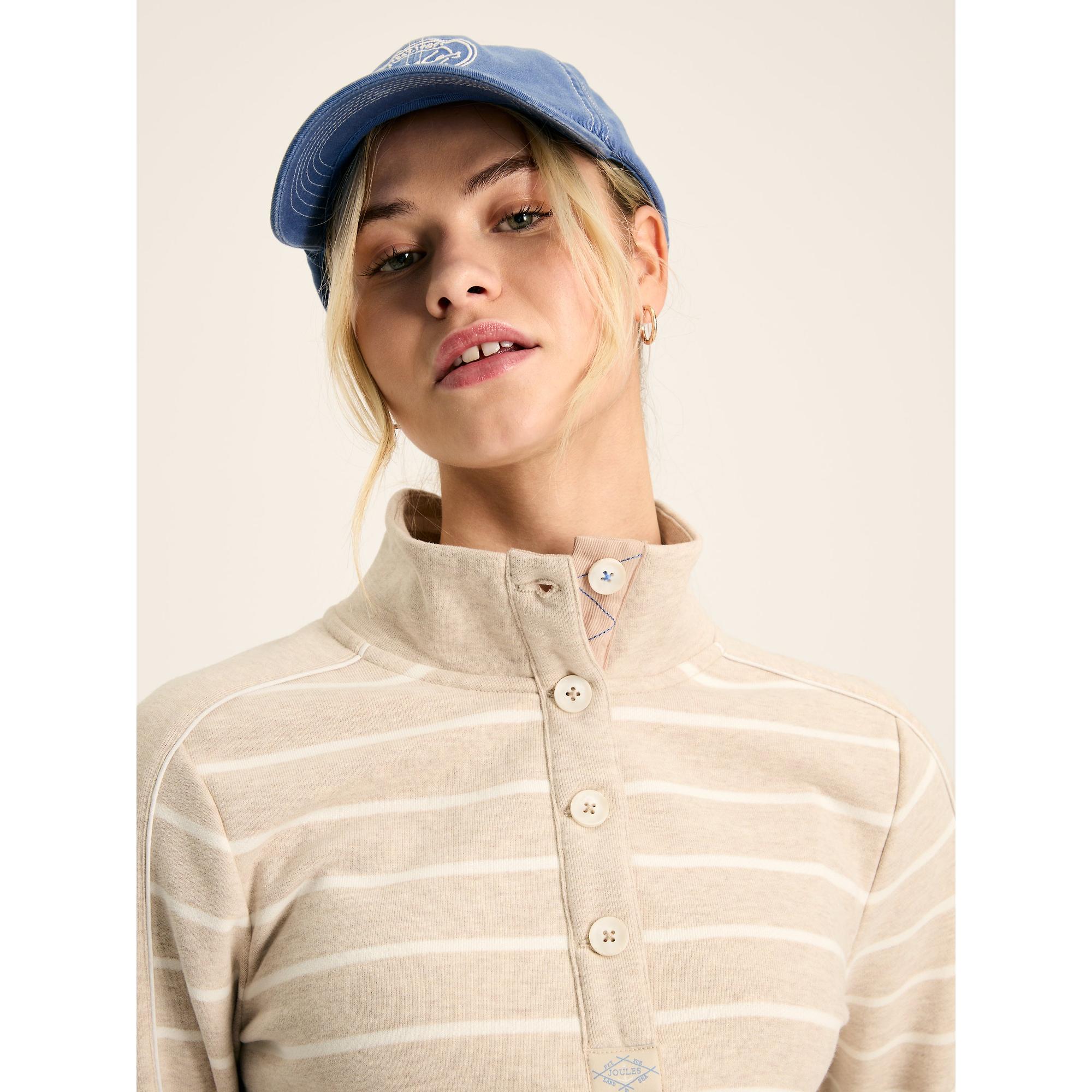 Product image 7 of 8 of Joules Women's Southwold button Down Striped Sweatshirt - Oatmarl