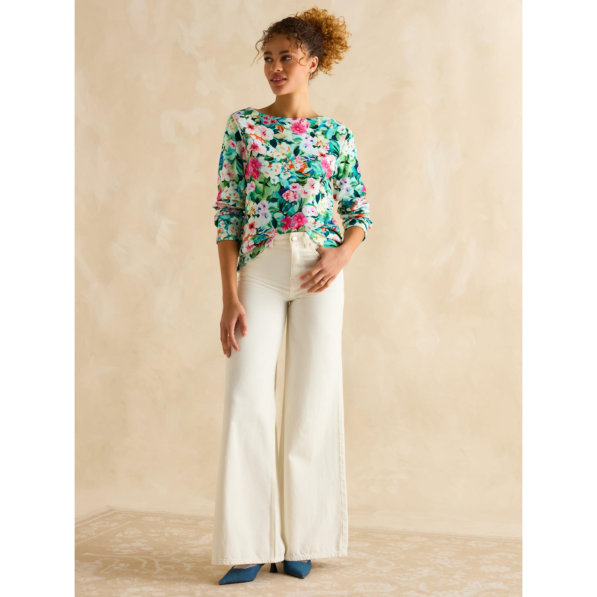 Product image 4 of 6 of Joules Women's Printed Harbour Long Sleeve Top - Multi Floral