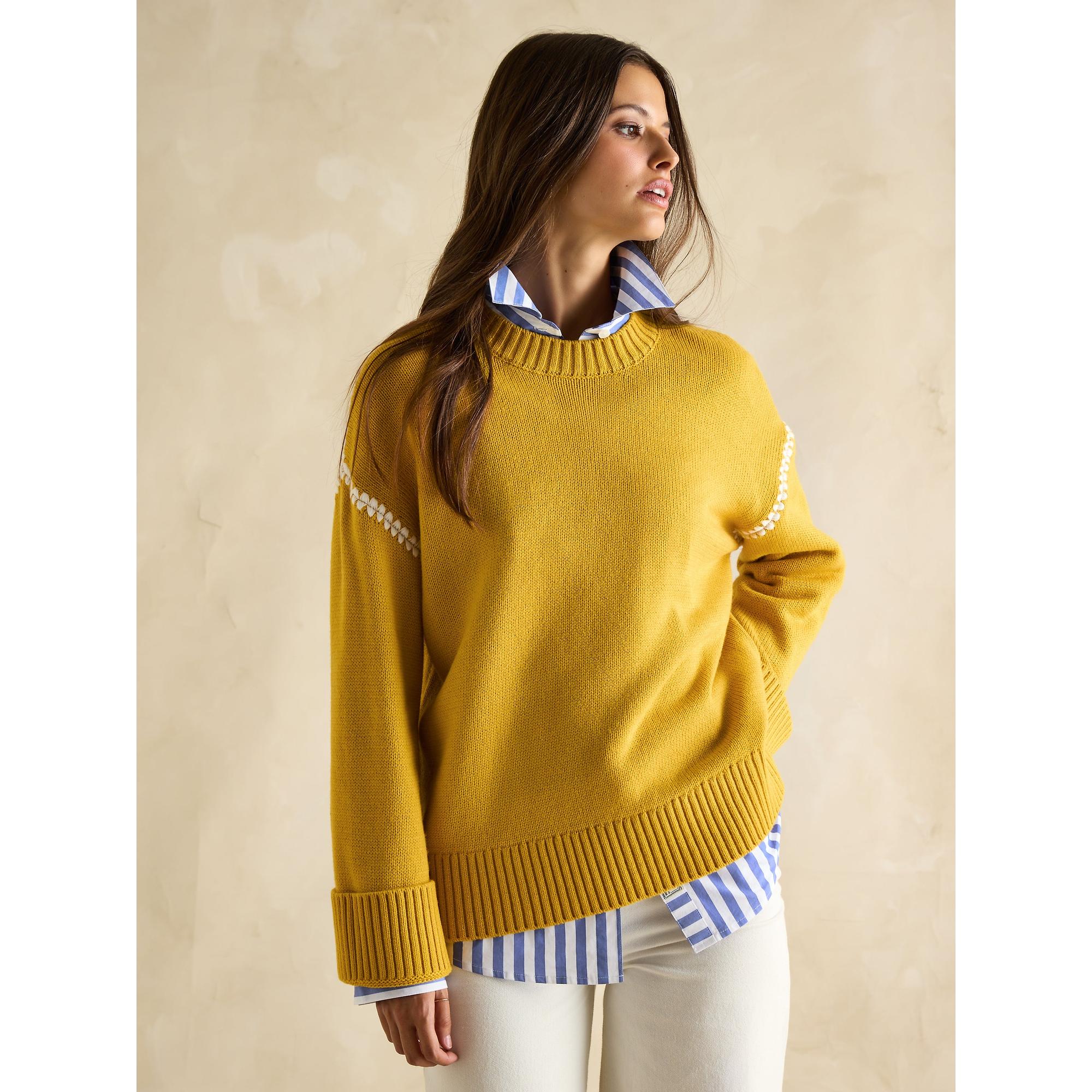 Product image 3 of 8 of Joules Women's Alexandra Blanket Stitch Jumper - Yellow