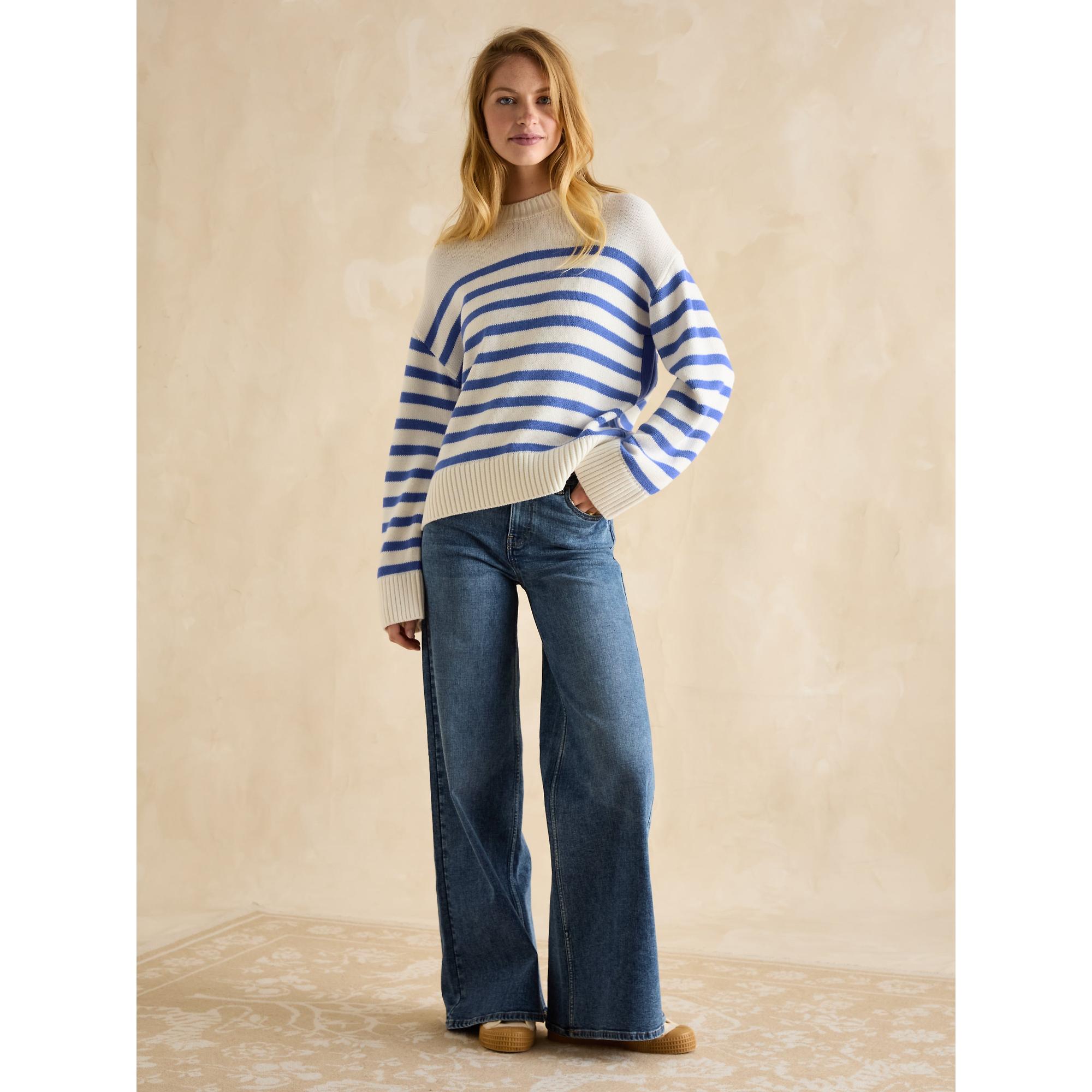 Product image 4 of 6 of Joules Women's Alexandra Stripe Jumper - Cream/Blue