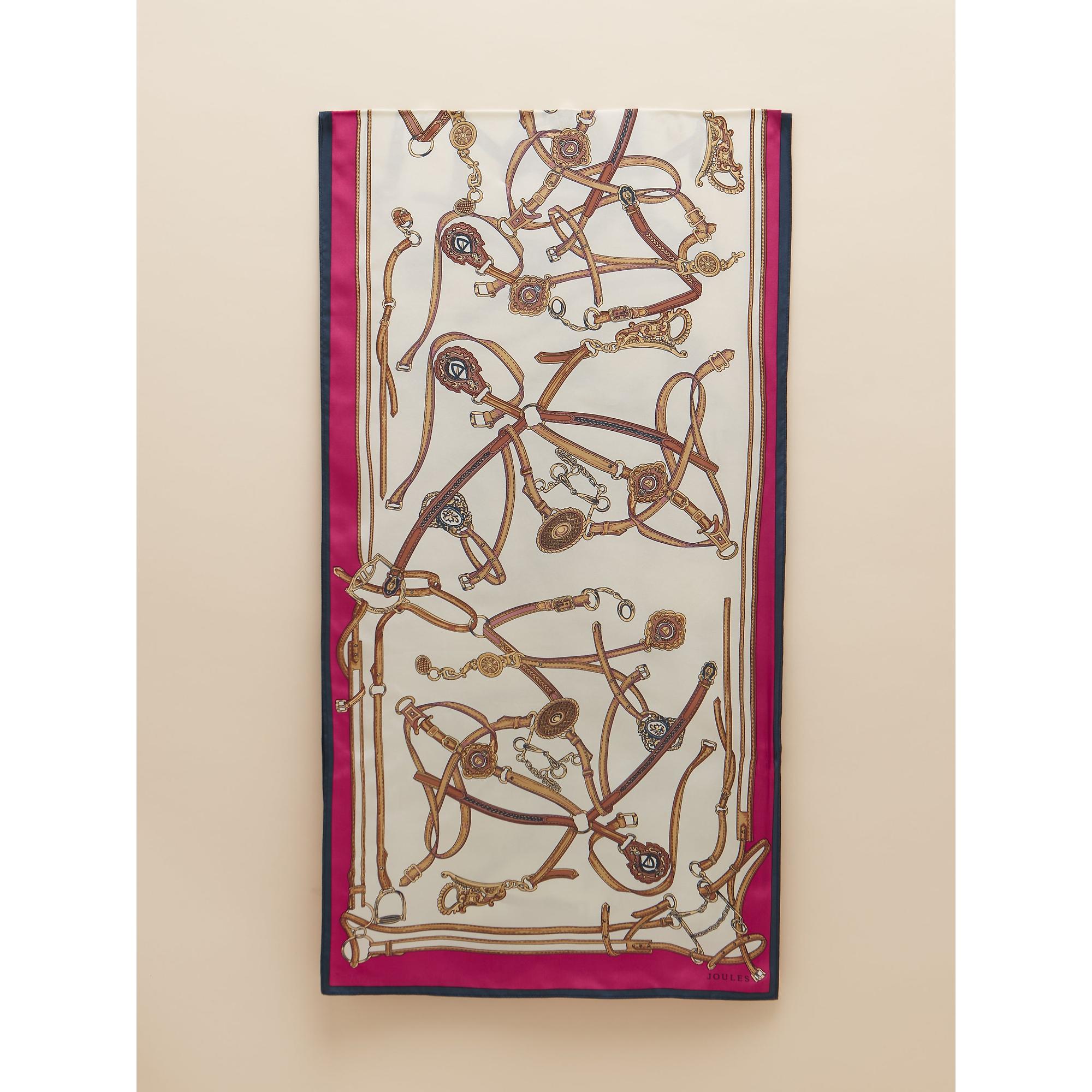 Product image 2 of 6 of Joules Women's Windsor Long Silk Scarf - Berry/Ecru