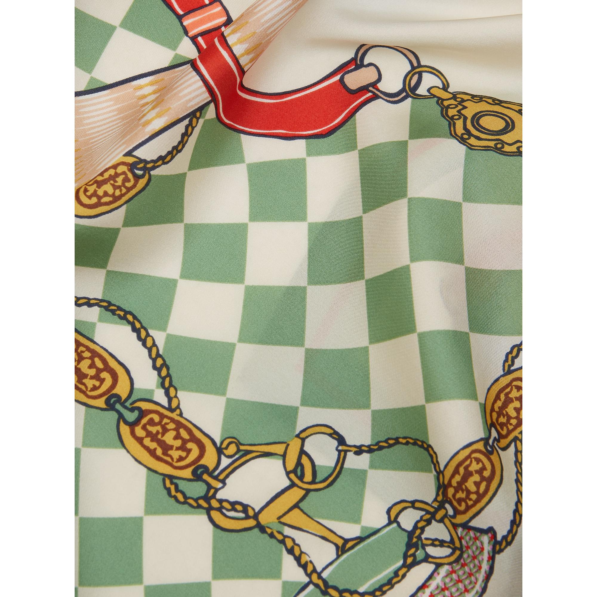 Product image 5 of 6 of Joules Women's Bloomfield Silk Scarf - Green/Ecru