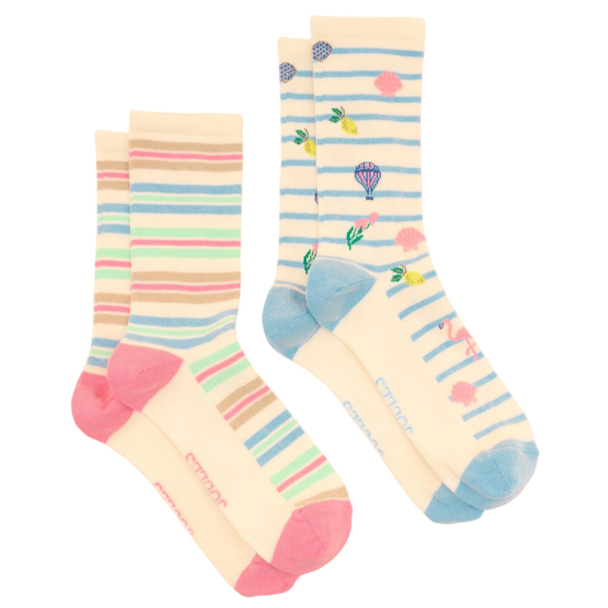 Product image 1 of 3 of Joules Women's Everyday Socks 2 Pack UK 4-8 - Summer Icons