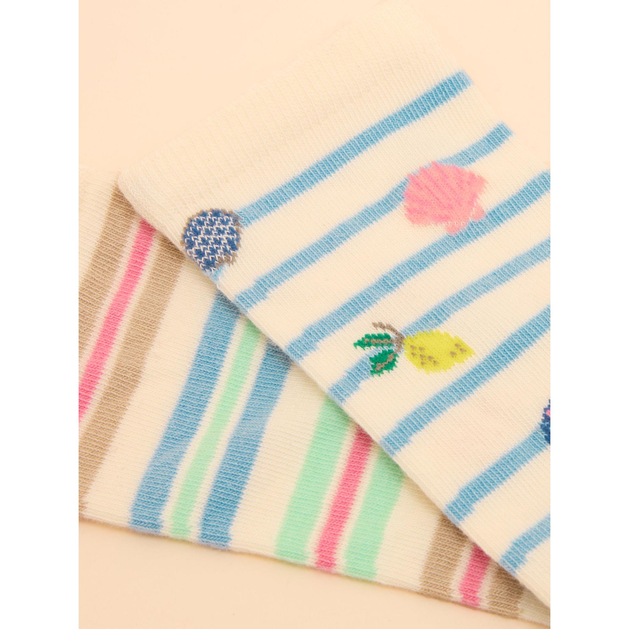 Product image 2 of 3 of Joules Women's Everyday Socks 2 Pack UK 4-8 - Summer Icons