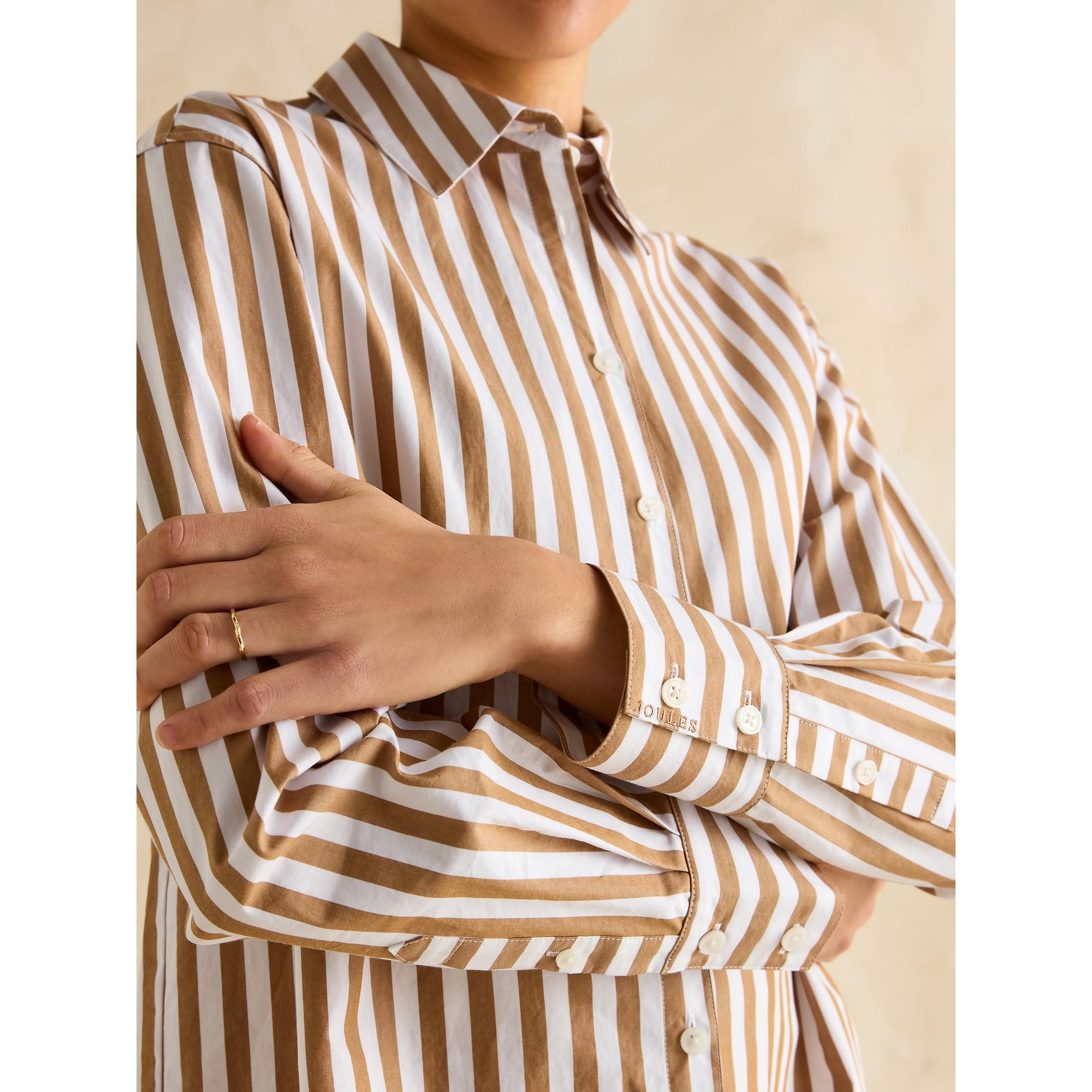 Product image 7 of 9 of Joules Women's Amilla Longline Relaxed Fit Shirt - Tan/White