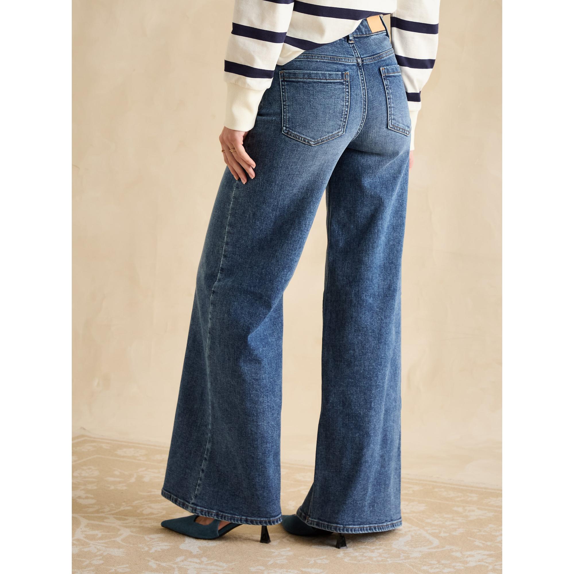 Product image 3 of 12 of Joules Women's Palazzo Jeans - Mid Blue Denim