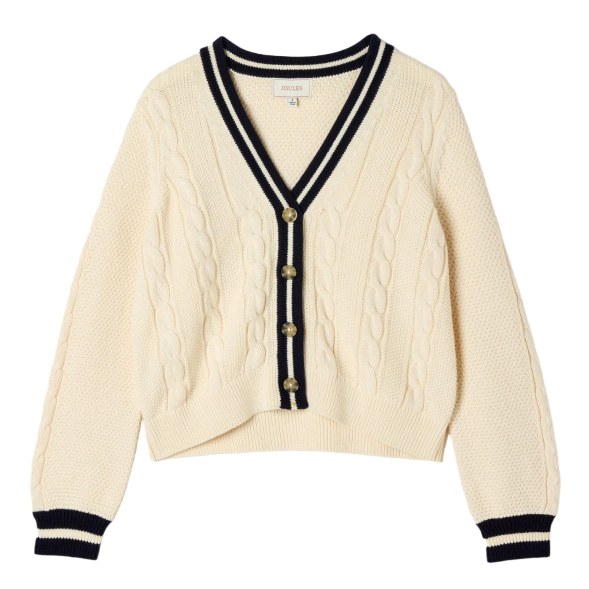 Product image 1 of 8 of Joules Women's Centre Court Cable Knit Cardigan - Cream