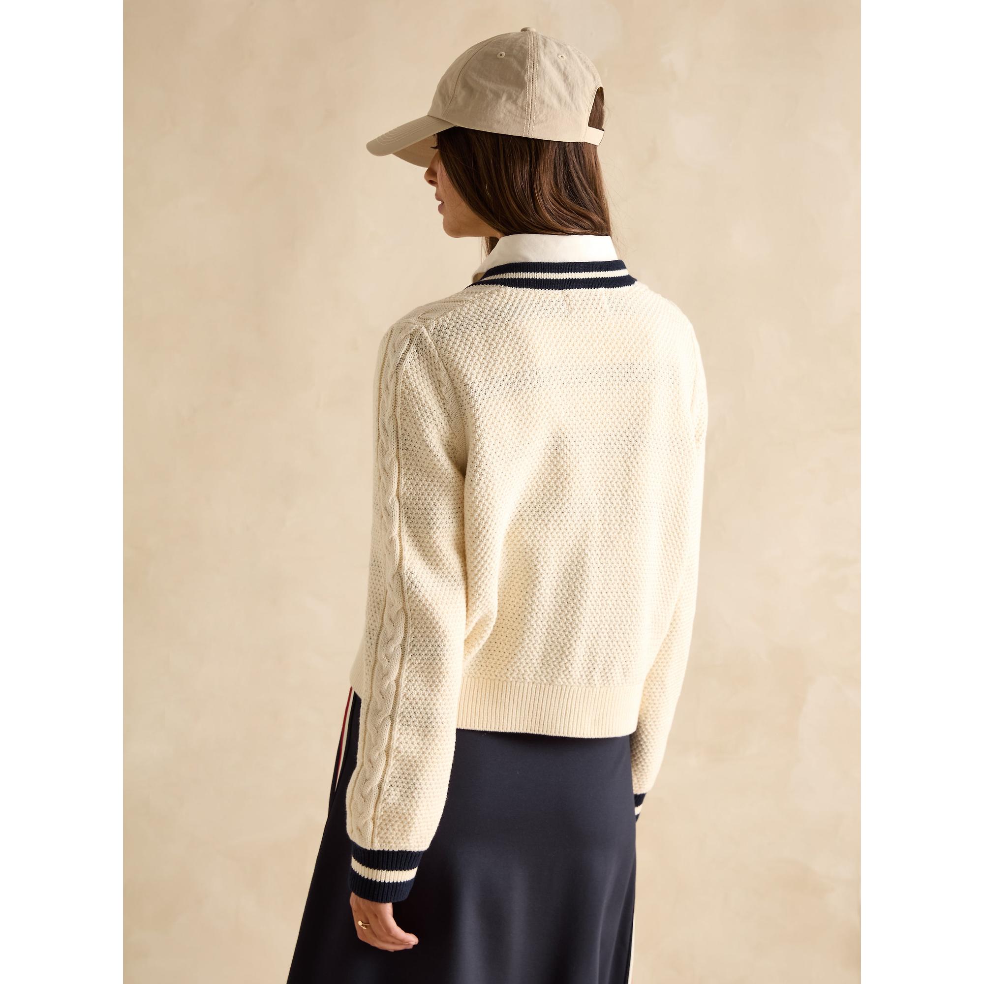 Product image 4 of 8 of Joules Women's Centre Court Cable Knit Cardigan - Cream