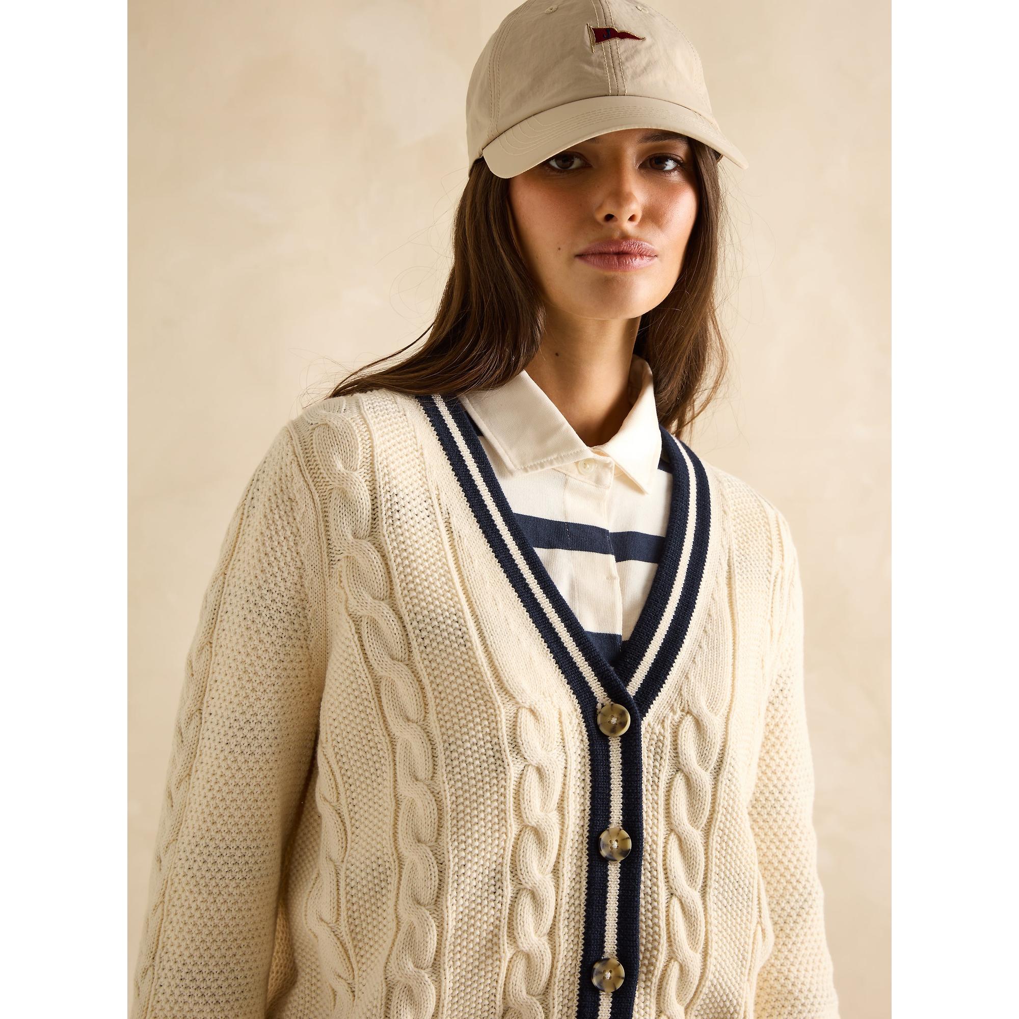 Product image 5 of 8 of Joules Women's Centre Court Cable Knit Cardigan - Cream