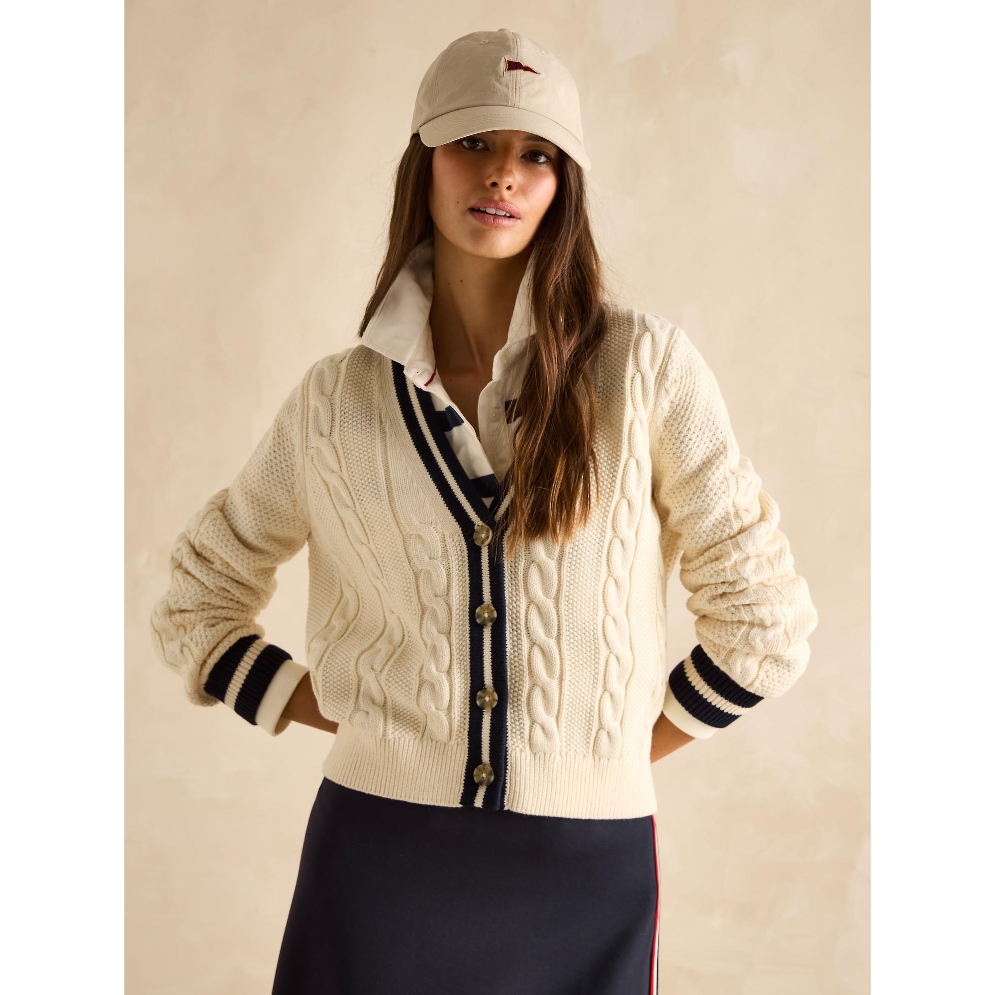 Product image 2 of 8 of Joules Women's Centre Court Cable Knit Cardigan - Cream