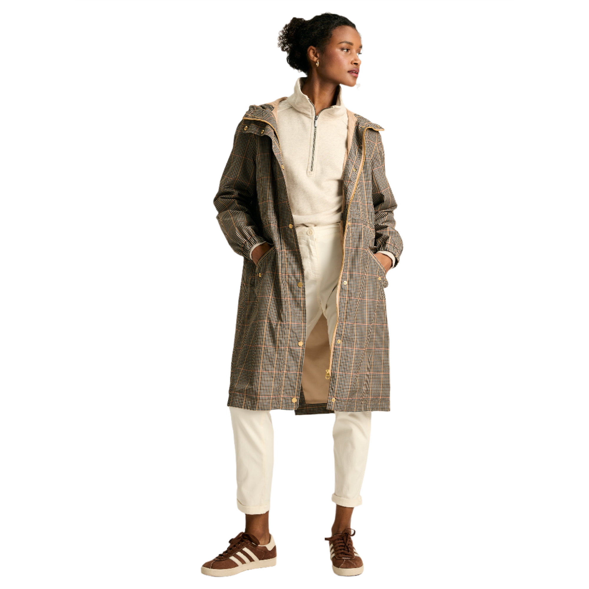 Product image 13 of 16 of Joules Women's Holkham Waterproof Packable Hooded Raincoat - Henson Check