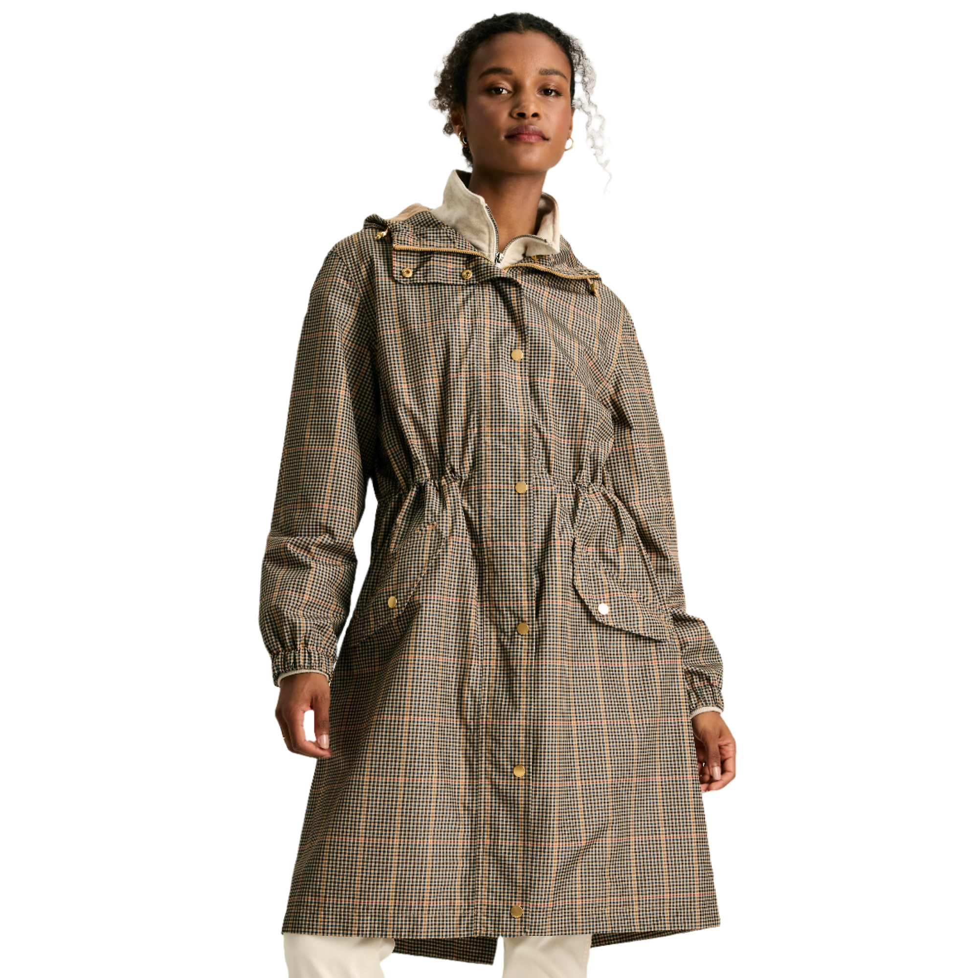 Product image 12 of 16 of Joules Women's Holkham Waterproof Packable Hooded Raincoat - Henson Check