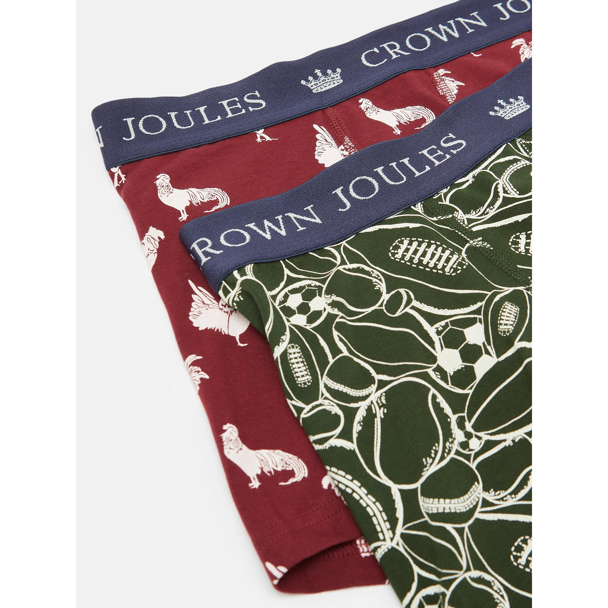 Product image 4 of 4 of Joules Men's Crown Joules Boxer Briefs 2 Pack - Red/Green