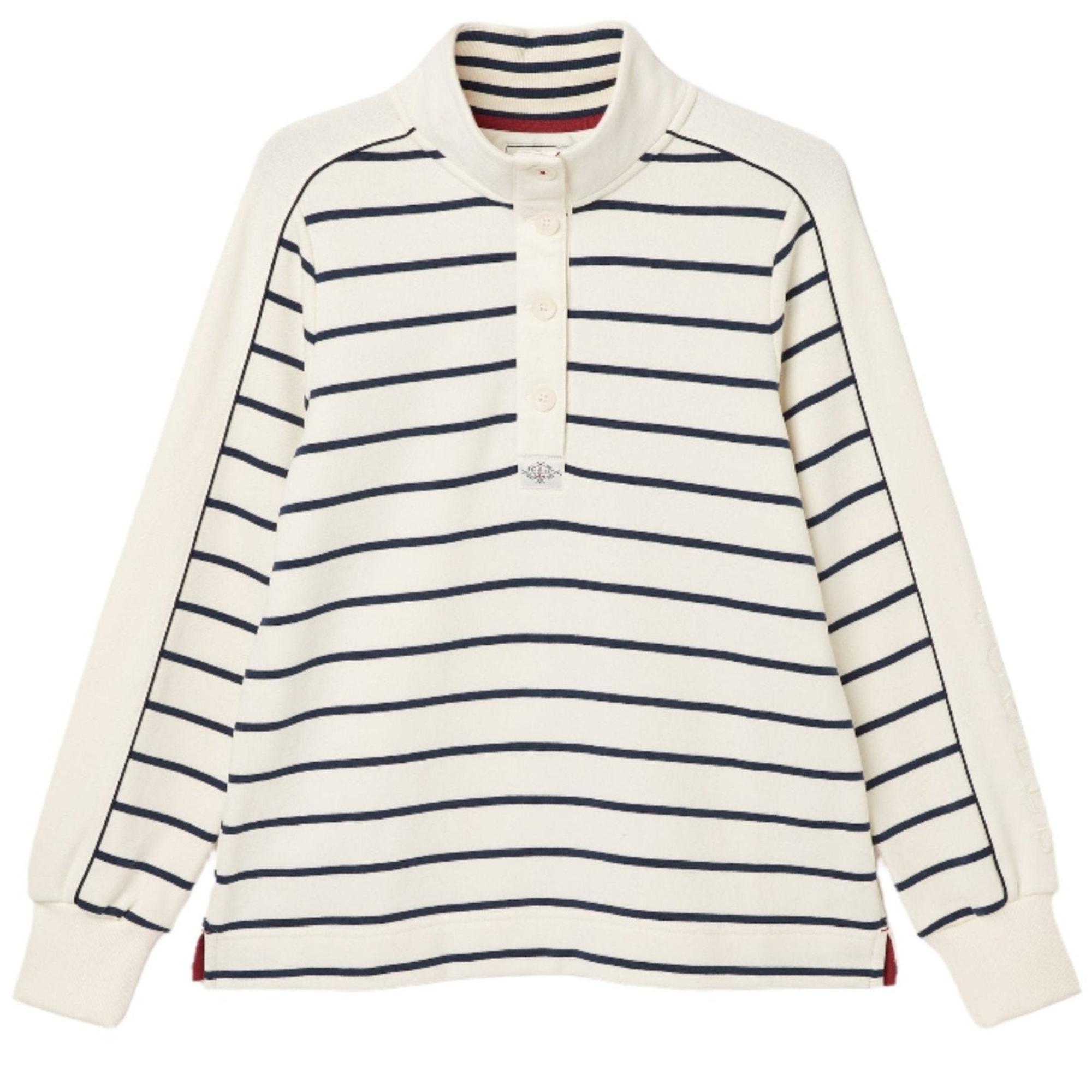 Product image 1 of 8 of Joules Women's Southwold Button Down Striped Sweatshirt - Navy